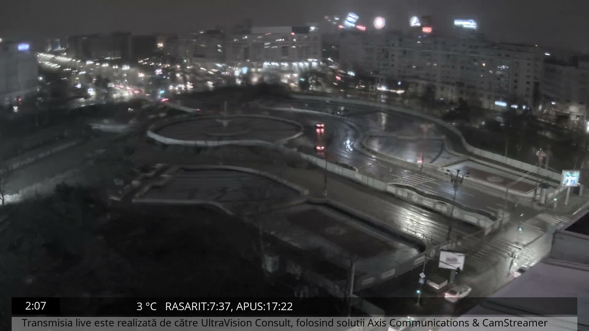 Bucharest from Piata Unirii Union Square Skyline Live Cam - Unirii, Sector 3, Bucharest, Romania