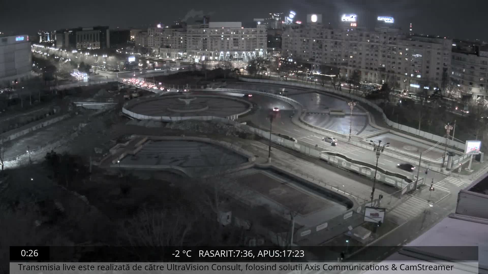 Bucharest from Piata Unirii Union Square Skyline Live Cam - Unirii, Sector 3, Bucharest, Romania