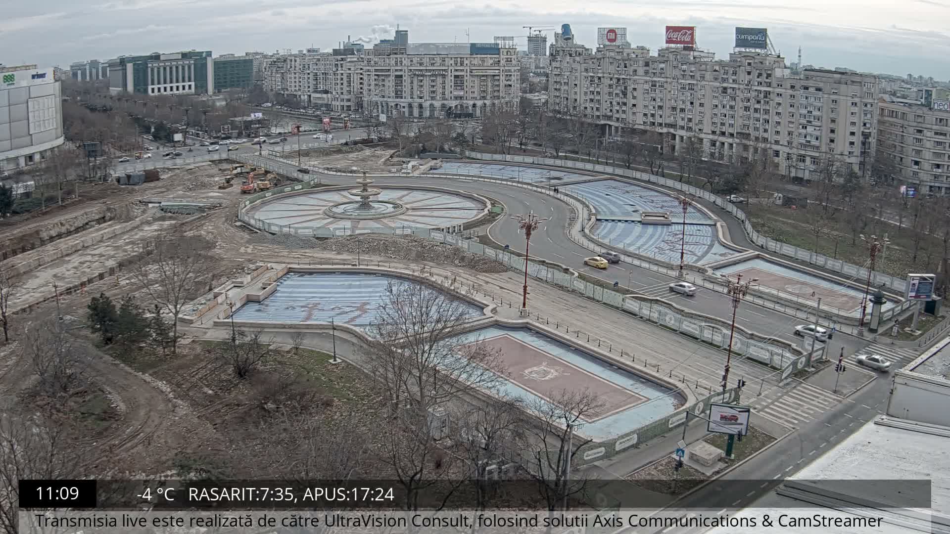 Bucharest from Piata Unirii Union Square Skyline Live Cam - Unirii, Sector 3, Bucharest, Romania
