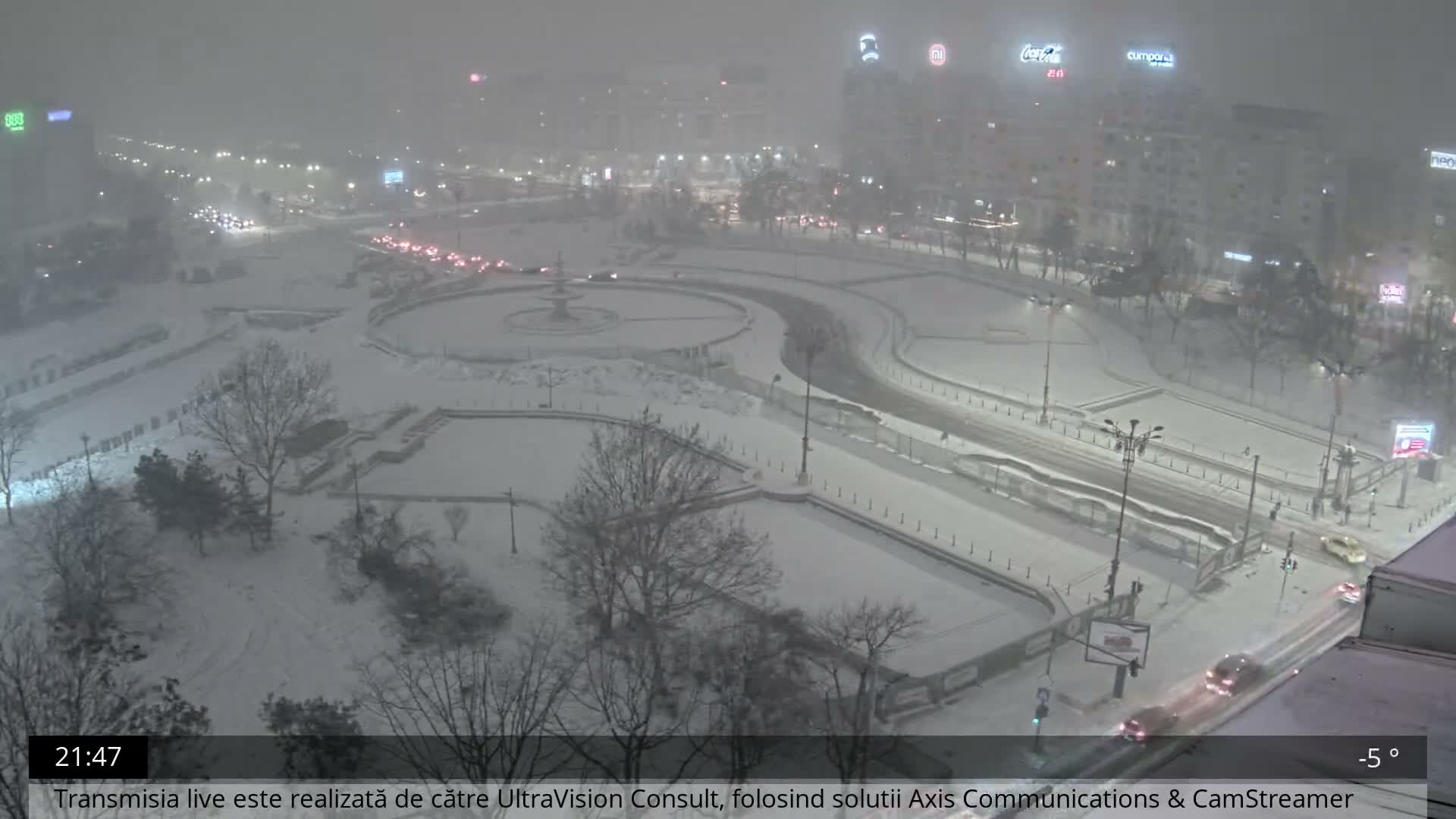 Bucharest from Piata Unirii Union Square Skyline Live Cam - Unirii, Sector 3, Bucharest, Romania