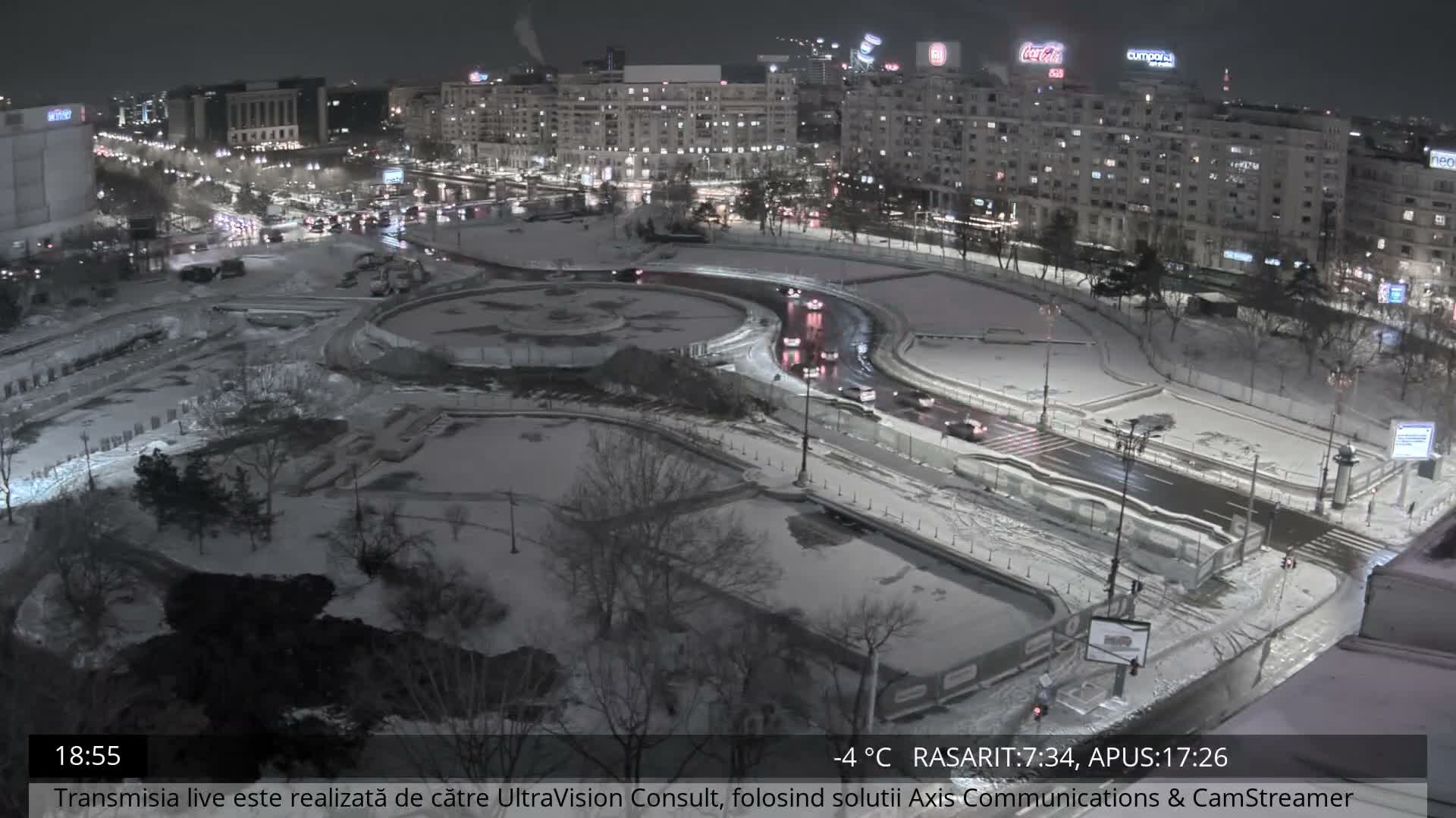 Bucharest from Piata Unirii Union Square Skyline Live Cam - Unirii, Sector 3, Bucharest, Romania