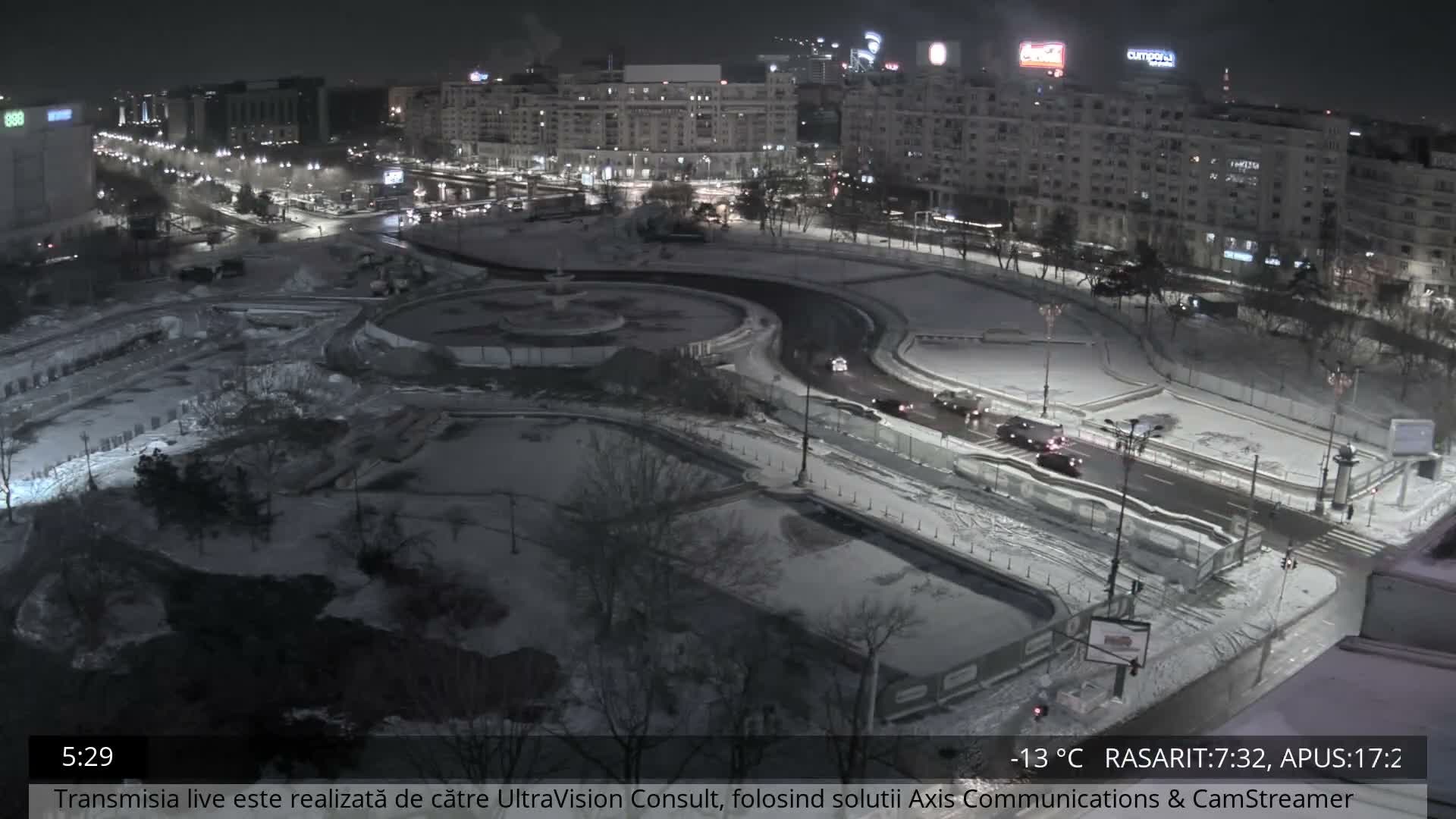 Bucharest from Piata Unirii Union Square Skyline Live Cam - Unirii, Sector 3, Bucharest, Romania