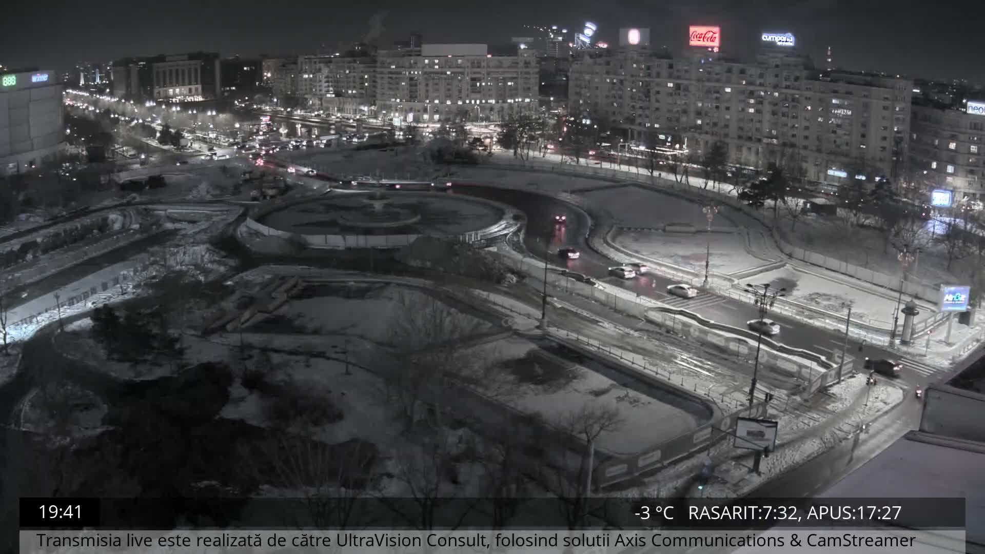 Bucharest from Piata Unirii Union Square Skyline Live Cam - Unirii, Sector 3, Bucharest, Romania