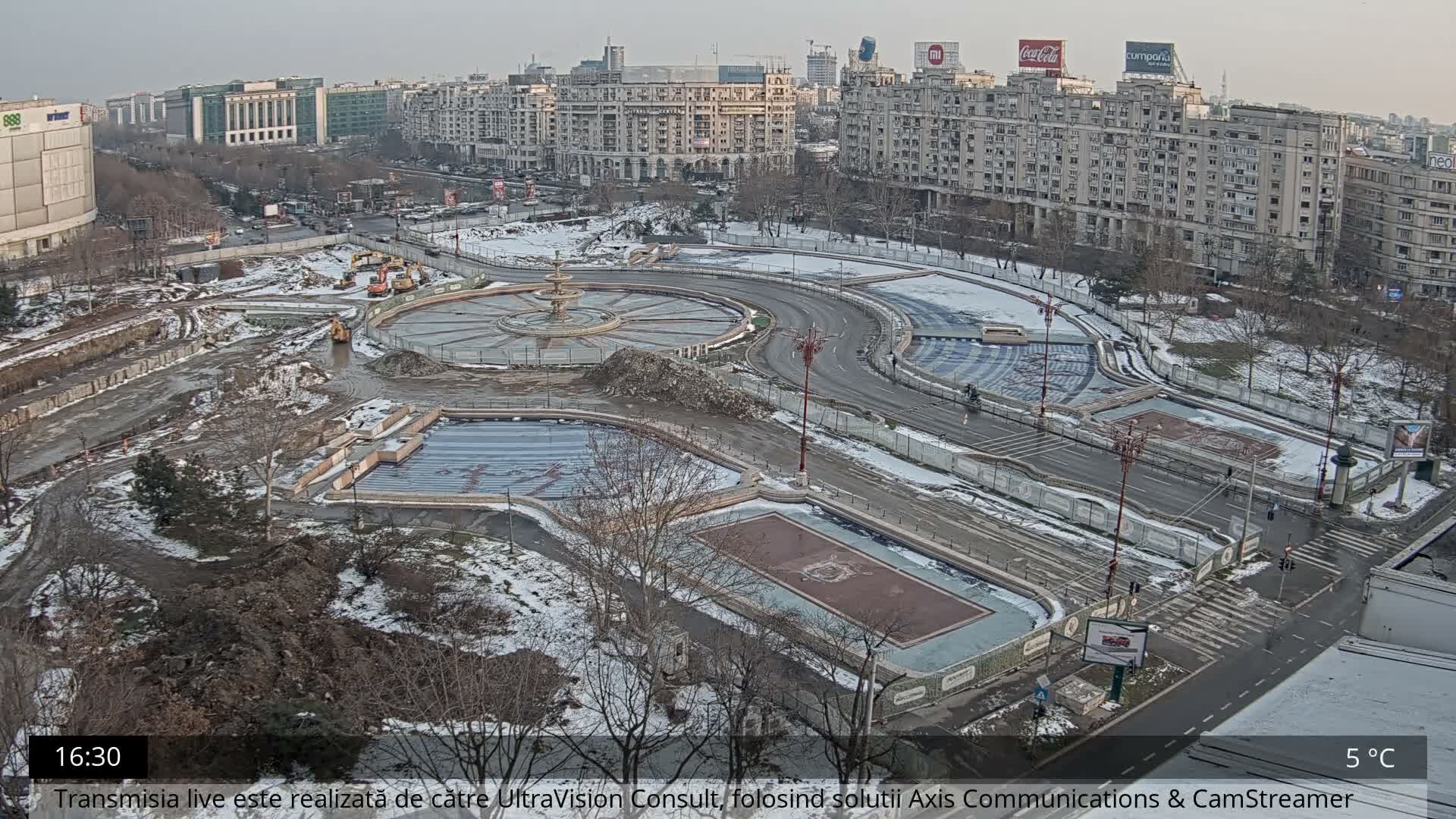 Bucharest from Piata Unirii Union Square Skyline Live Cam - Unirii, Sector 3, Bucharest, Romania