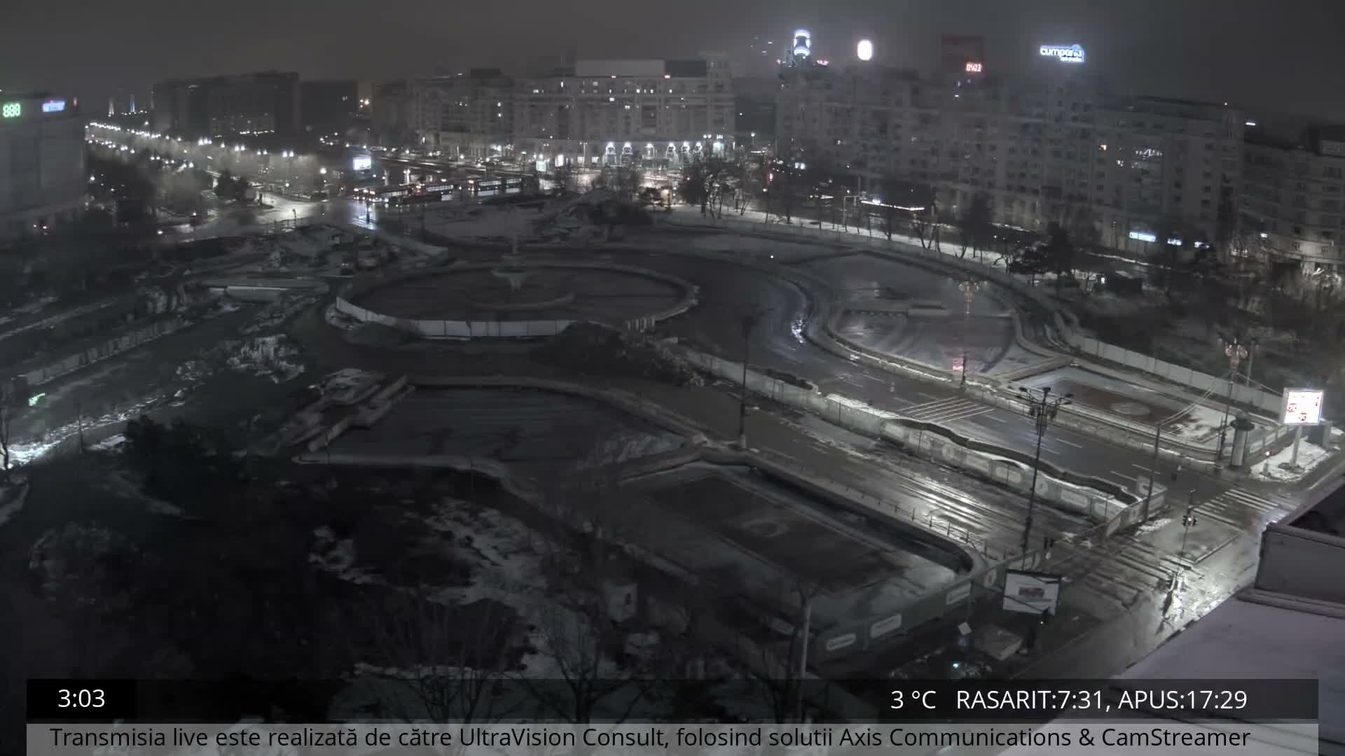 Bucharest from Piata Unirii Union Square Skyline Live Cam - Unirii, Sector 3, Bucharest, Romania