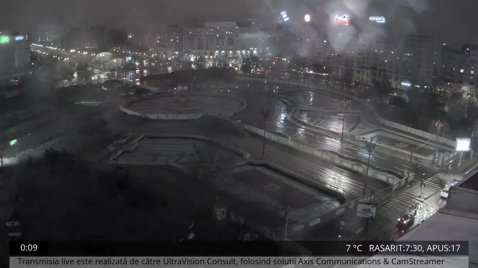 Bucharest from Piata Unirii Union Square Skyline Live Cam - Unirii, Sector 3, Bucharest, Romania