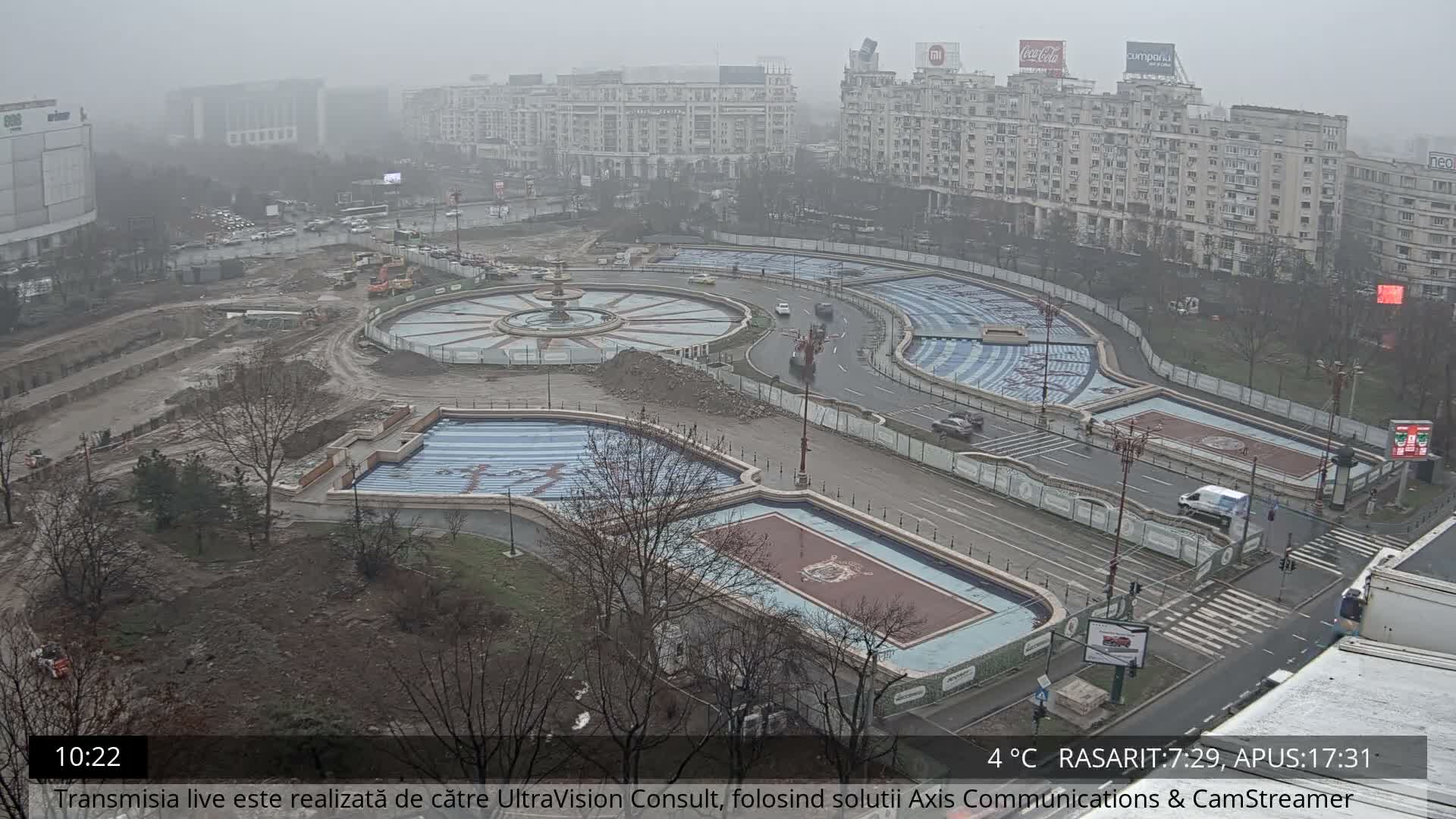 Bucharest from Piata Unirii Union Square Skyline Live Cam - Unirii, Sector 3, Bucharest, Romania
