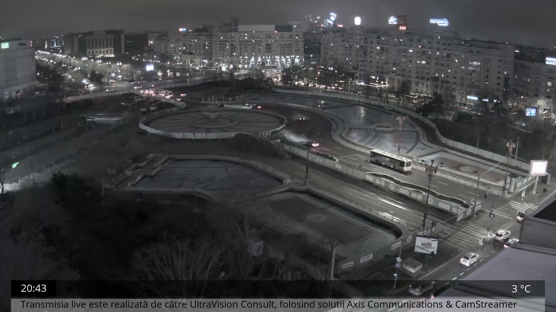 Bucharest from Piata Unirii Union Square Skyline Live Cam - Unirii, Sector 3, Bucharest, Romania