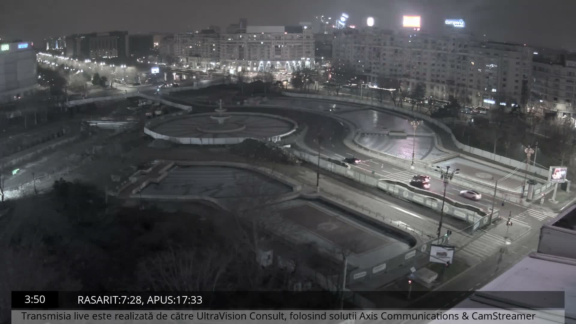 Bucharest from Piata Unirii Union Square Skyline Live Cam - Unirii, Sector 3, Bucharest, Romania