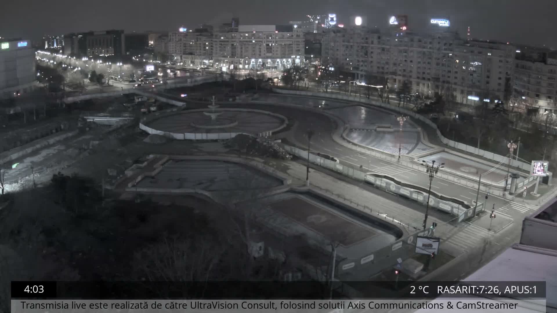 Bucharest from Piata Unirii Union Square Skyline Live Cam - Unirii, Sector 3, Bucharest, Romania