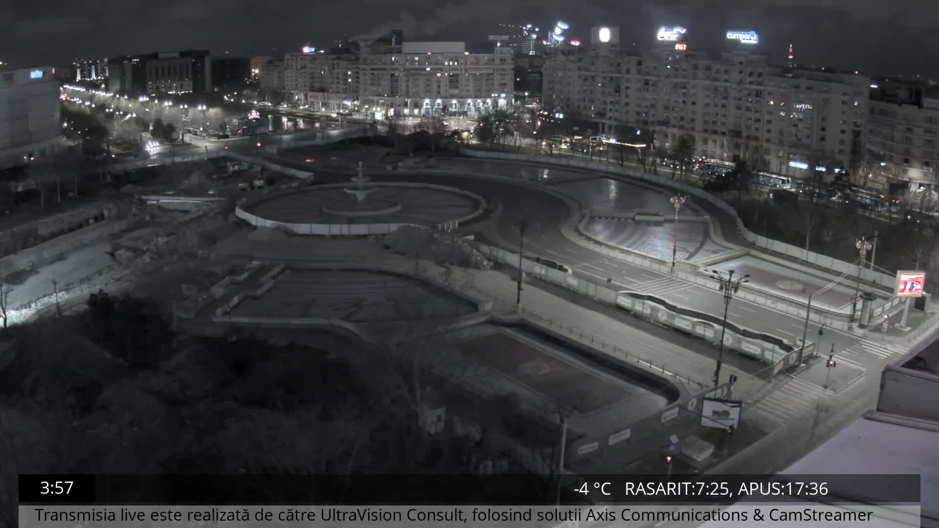 Bucharest from Piata Unirii Union Square Skyline Live Cam - Unirii, Sector 3, Bucharest, Romania