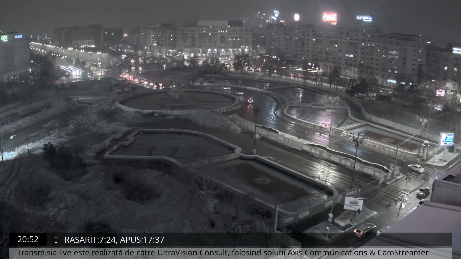 Bucharest from Piata Unirii Union Square Skyline Live Cam - Unirii, Sector 3, Bucharest, Romania