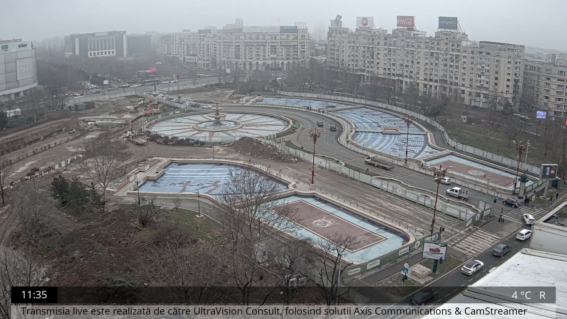 Bucharest from Piata Unirii Union Square Skyline Live Cam - Unirii, Sector 3, Bucharest, Romania