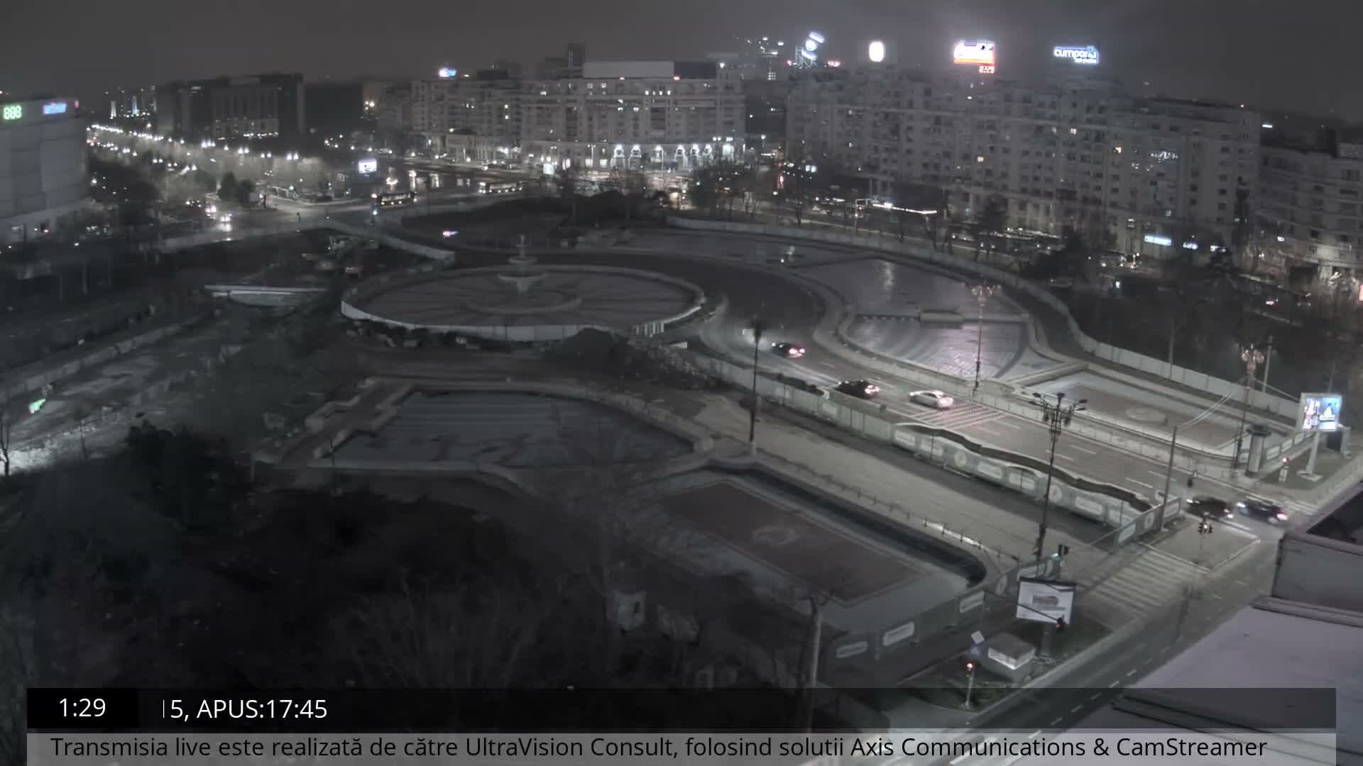 Bucharest from Piata Unirii Union Square Skyline Live Cam - Unirii, Sector 3, Bucharest, Romania