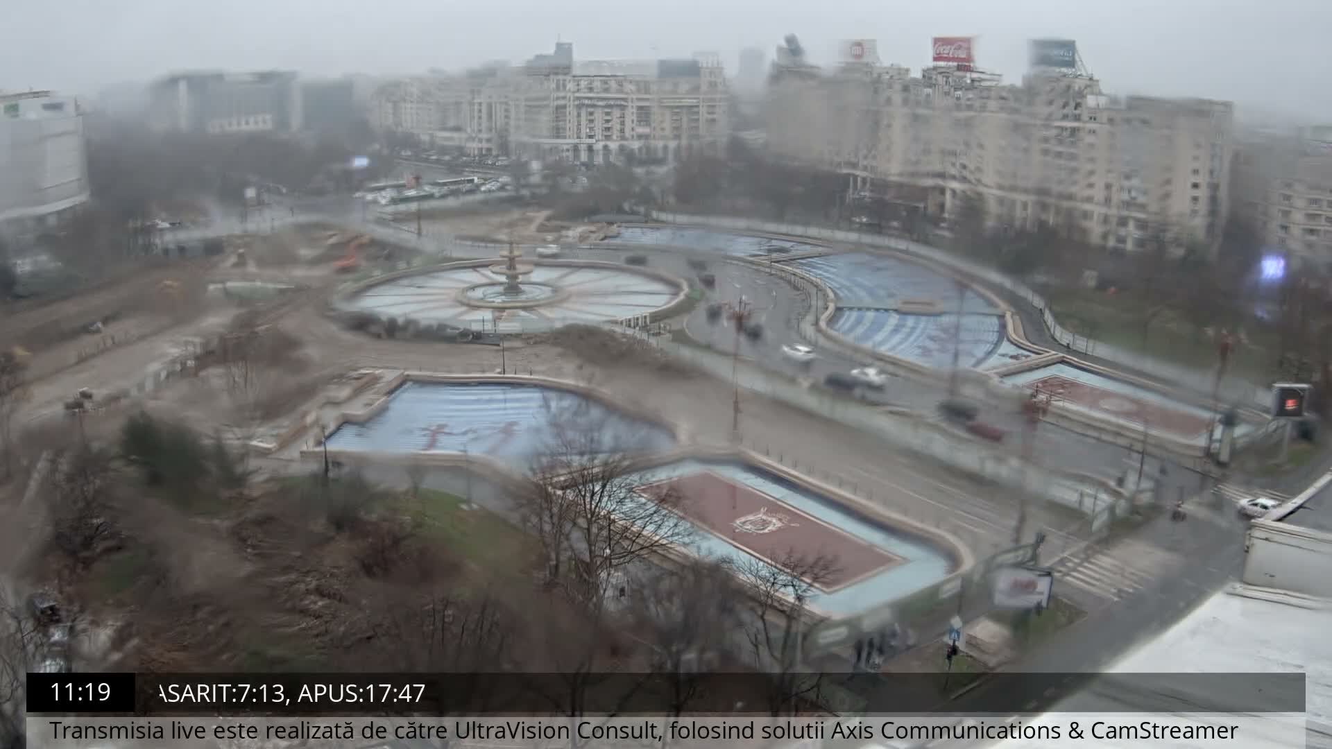 Bucharest from Piata Unirii Union Square Skyline Live Cam - Unirii, Sector 3, Bucharest, Romania