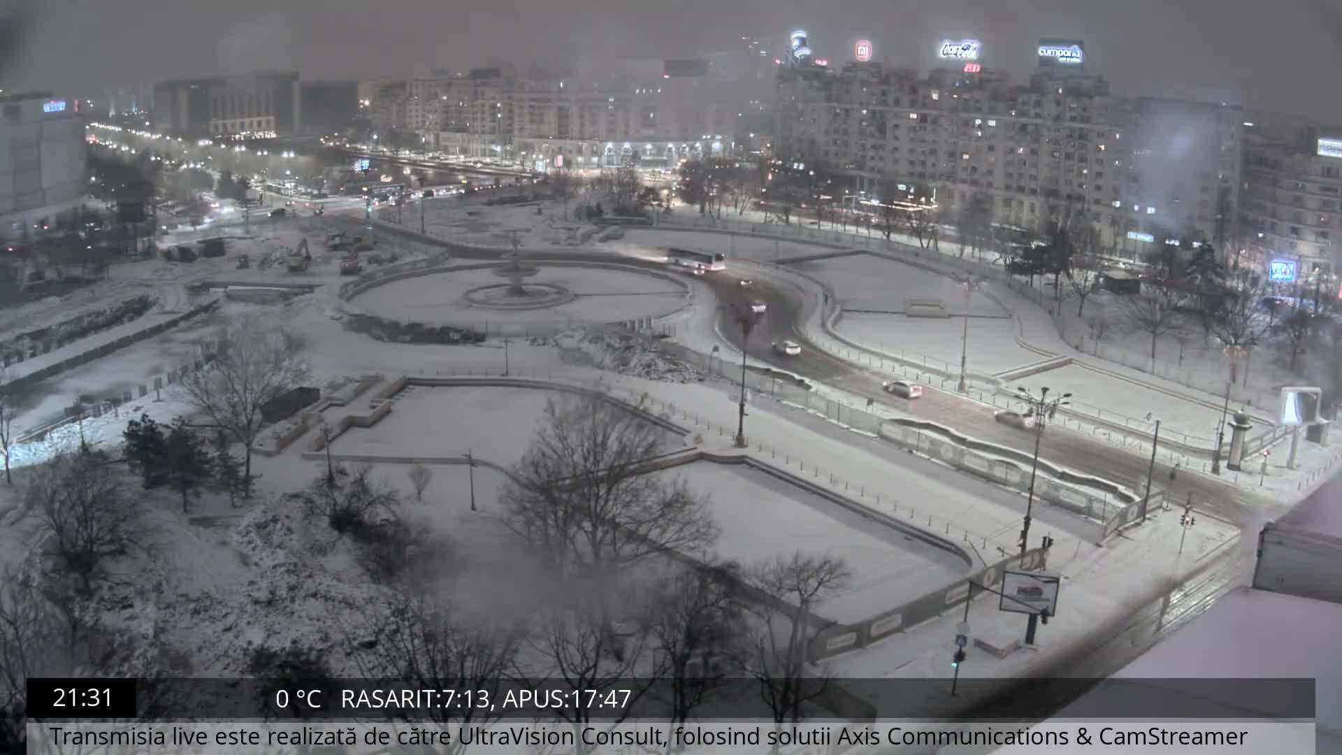 Bucharest from Piata Unirii Union Square Skyline Live Cam - Unirii, Sector 3, Bucharest, Romania