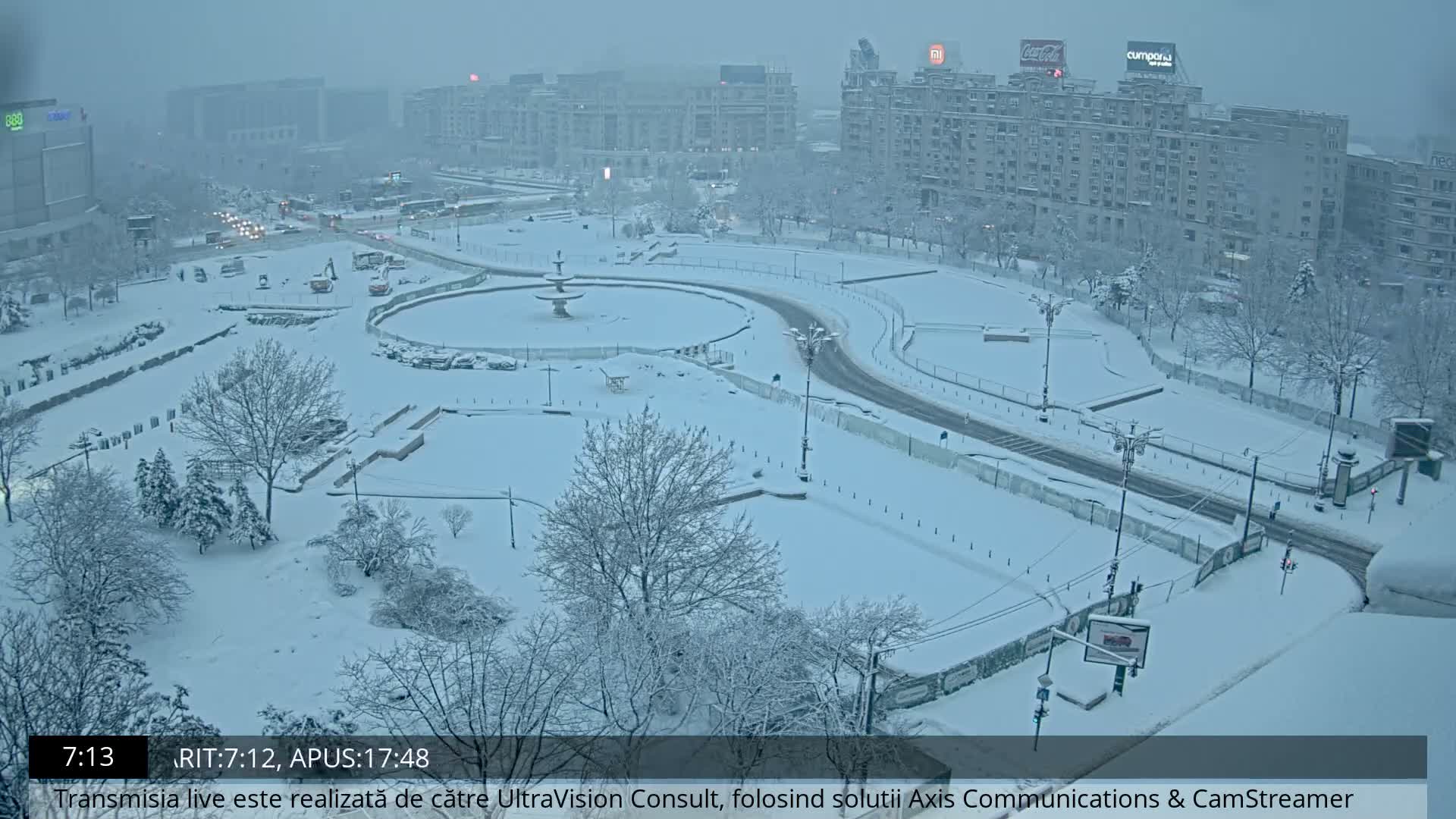 Bucharest from Piata Unirii Union Square Skyline Live Cam - Unirii, Sector 3, Bucharest, Romania