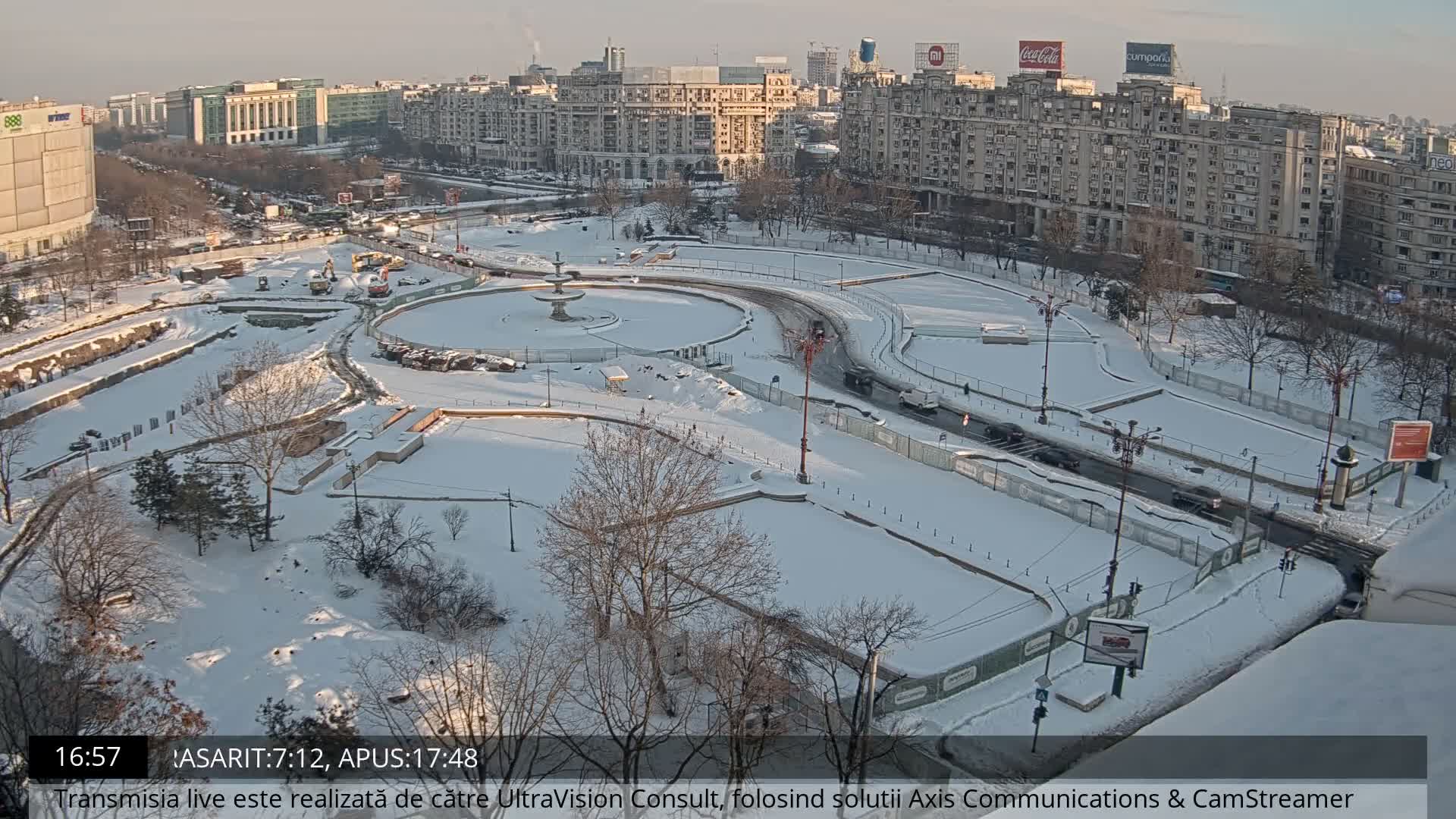 Bucharest from Piata Unirii Union Square Skyline Live Cam - Unirii, Sector 3, Bucharest, Romania