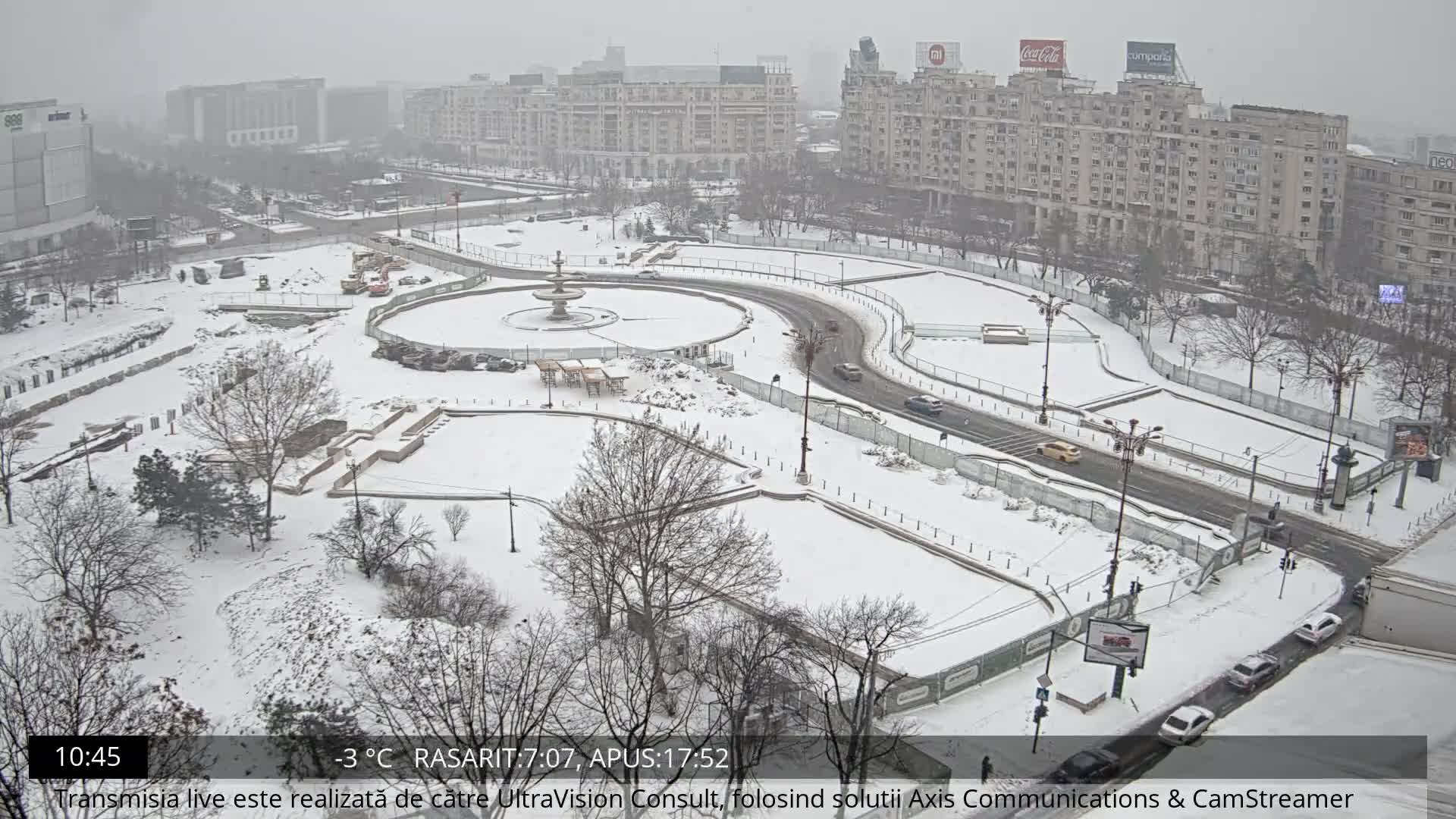 Bucharest from Piata Unirii Union Square Skyline Live Cam - Unirii, Sector 3, Bucharest, Romania