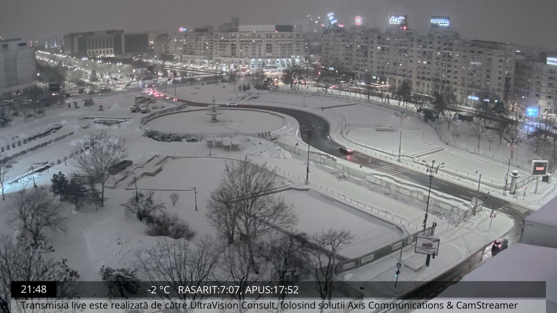 Bucharest from Piata Unirii Union Square Skyline Live Cam - Unirii, Sector 3, Bucharest, Romania