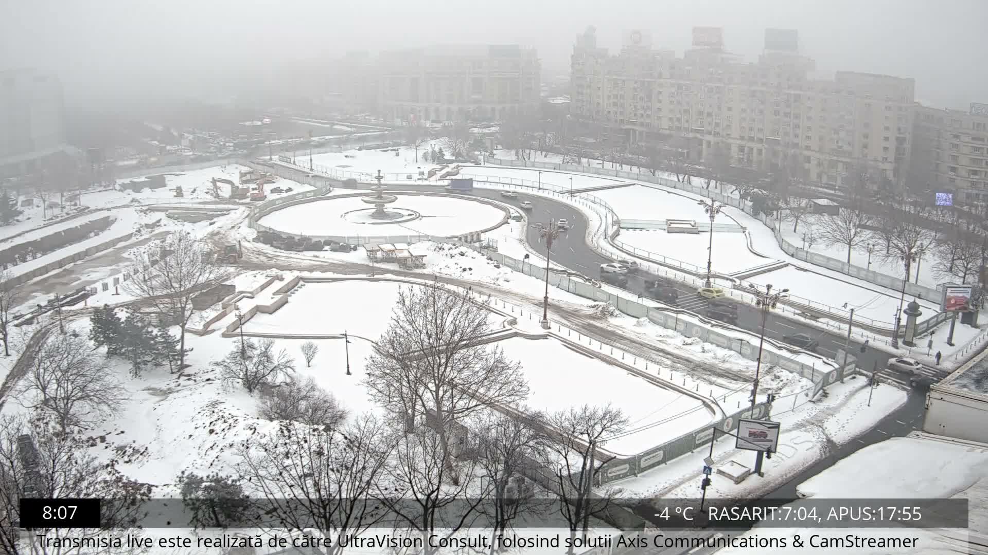 Bucharest from Piata Unirii Union Square Skyline Live Cam - Unirii, Sector 3, Bucharest, Romania