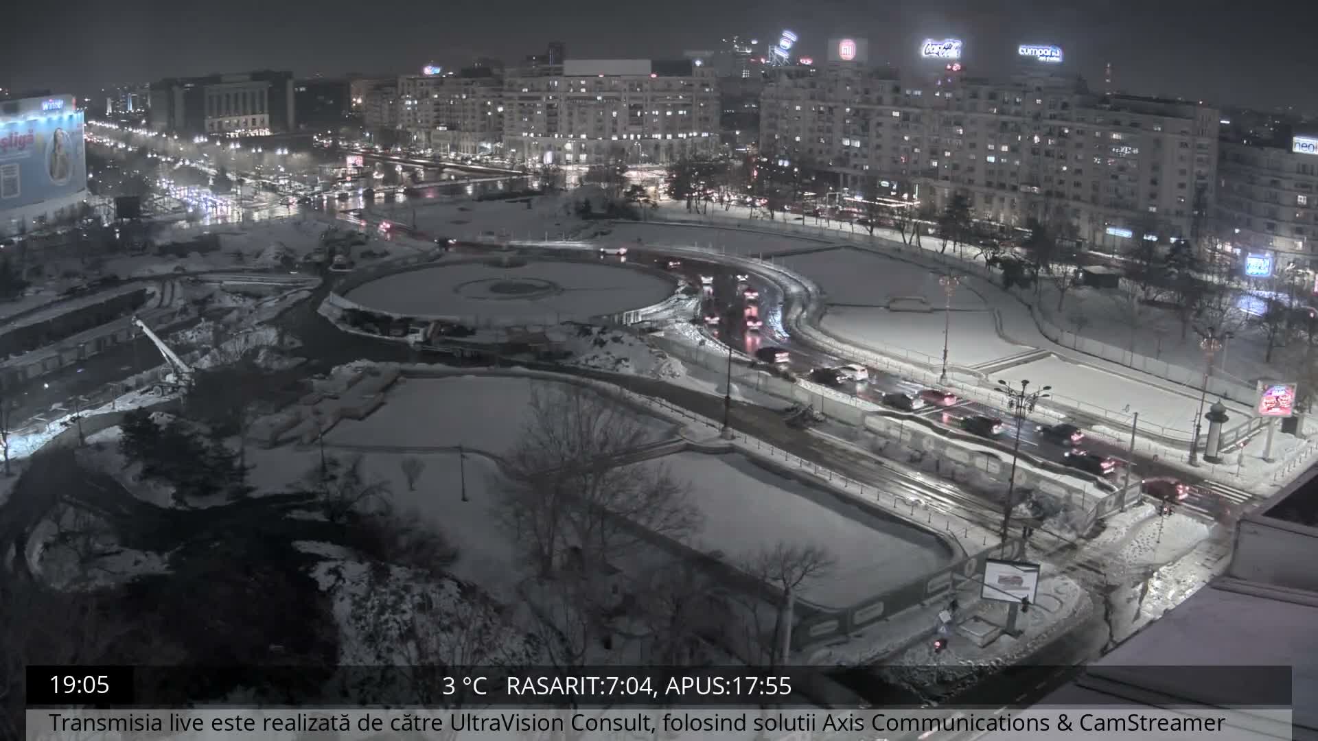 Bucharest from Piata Unirii Union Square Skyline Live Cam - Unirii, Sector 3, Bucharest, Romania