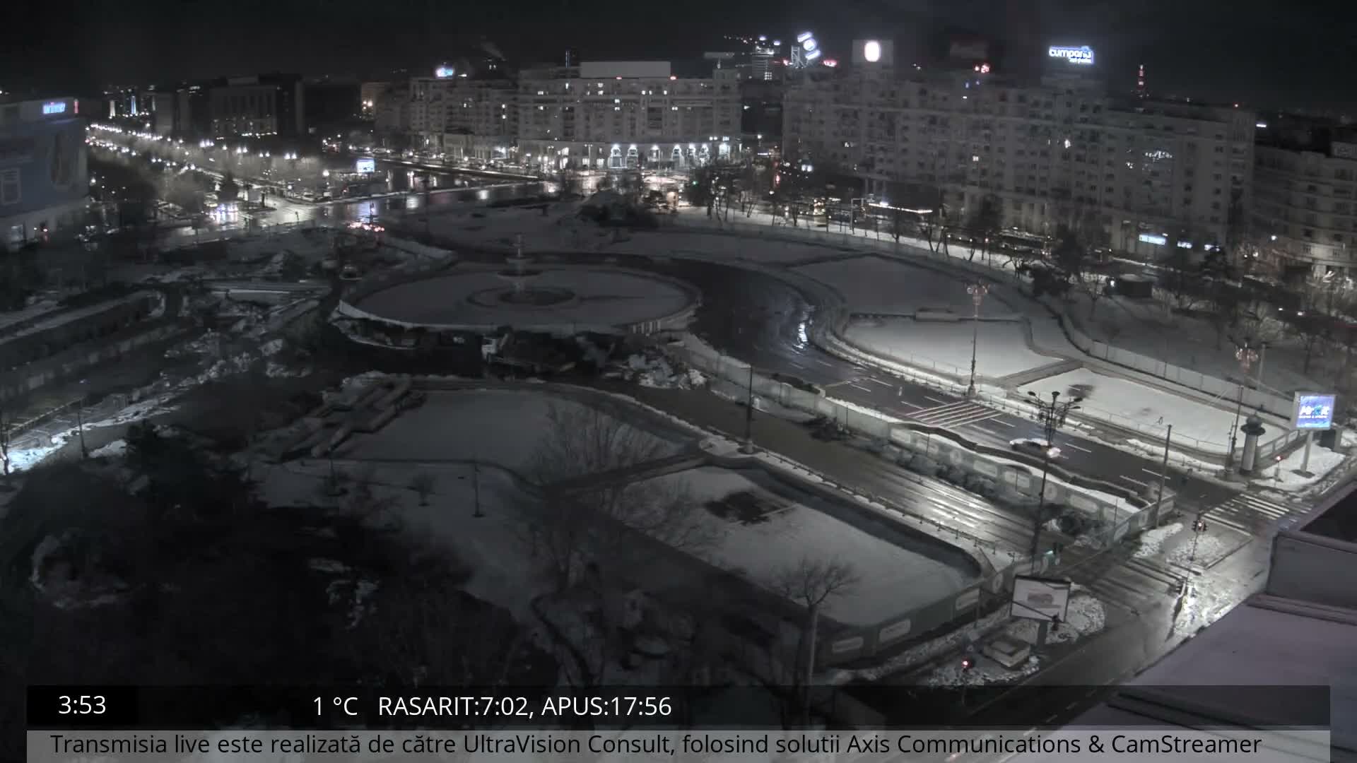 Bucharest from Piata Unirii Union Square Skyline Live Cam - Unirii, Sector 3, Bucharest, Romania