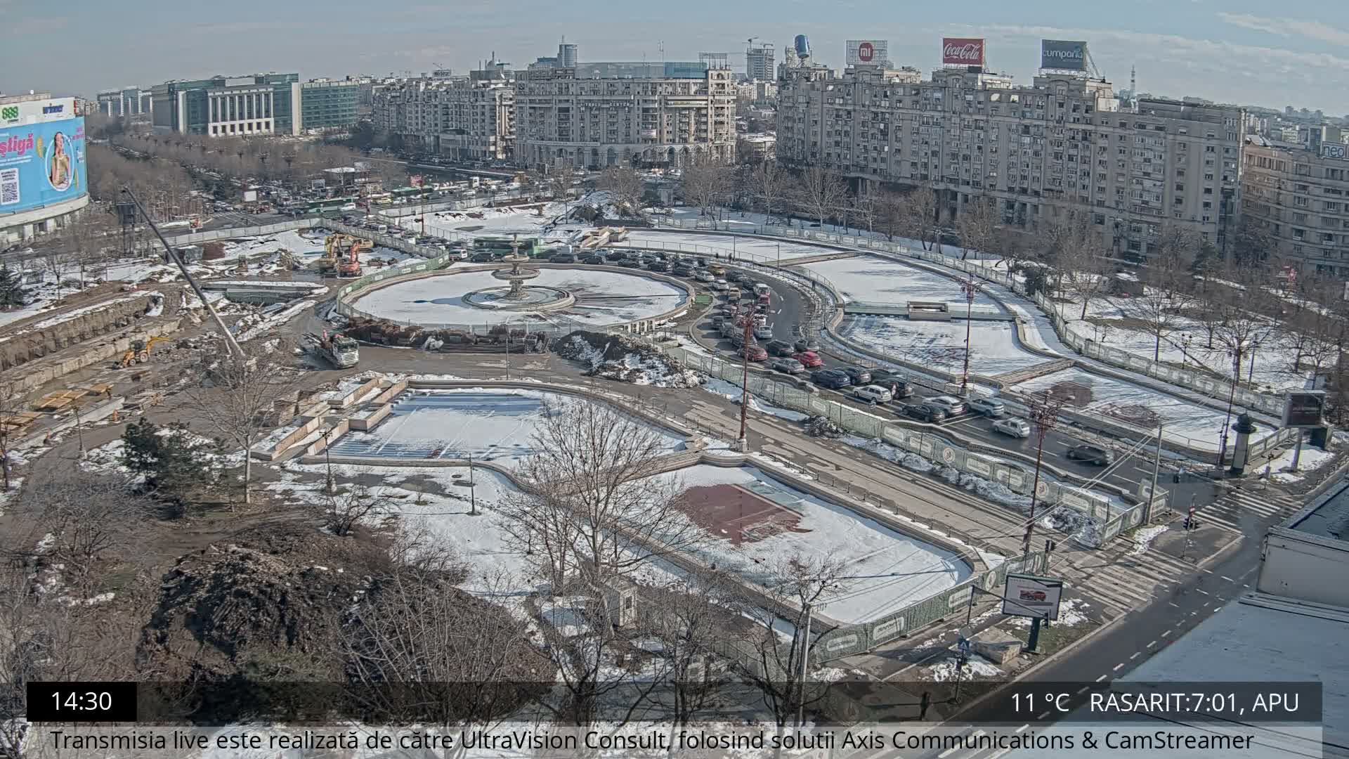 Bucharest from Piata Unirii Union Square Skyline Live Cam - Unirii, Sector 3, Bucharest, Romania