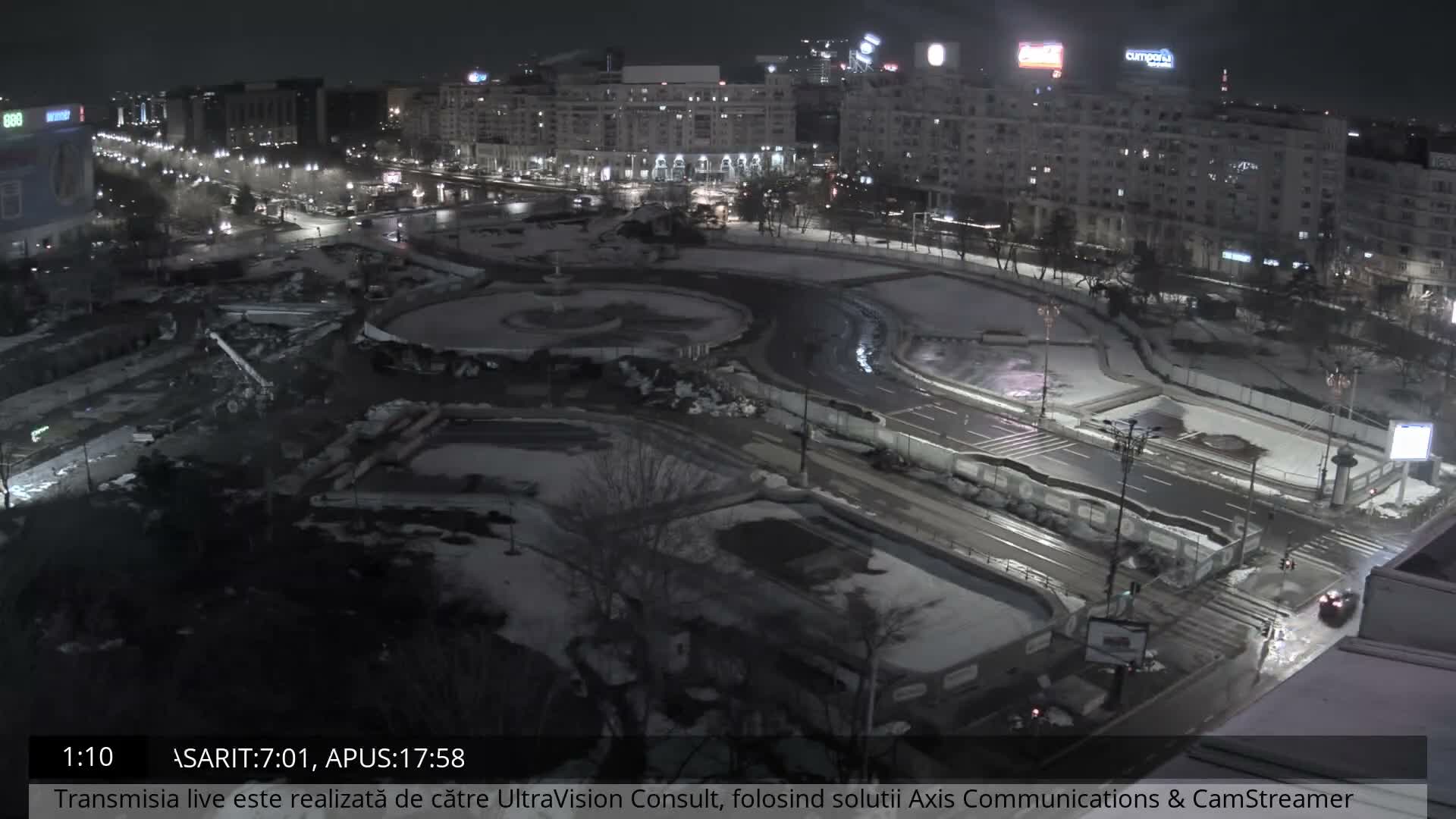 Bucharest from Piata Unirii Union Square Skyline Live Cam - Unirii, Sector 3, Bucharest, Romania