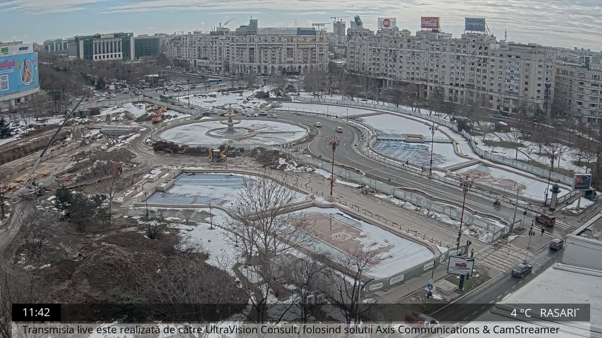 Bucharest from Piata Unirii Union Square Skyline Live Cam - Unirii, Sector 3, Bucharest, Romania