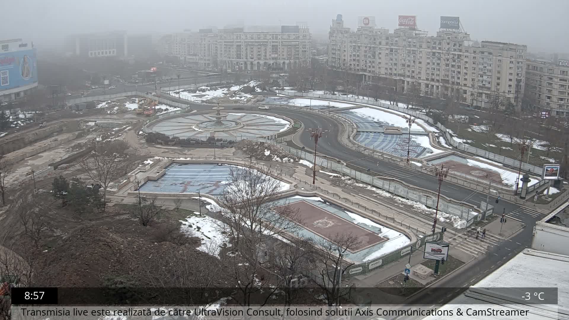 Bucharest from Piata Unirii Union Square Skyline Live Cam - Unirii, Sector 3, Bucharest, Romania