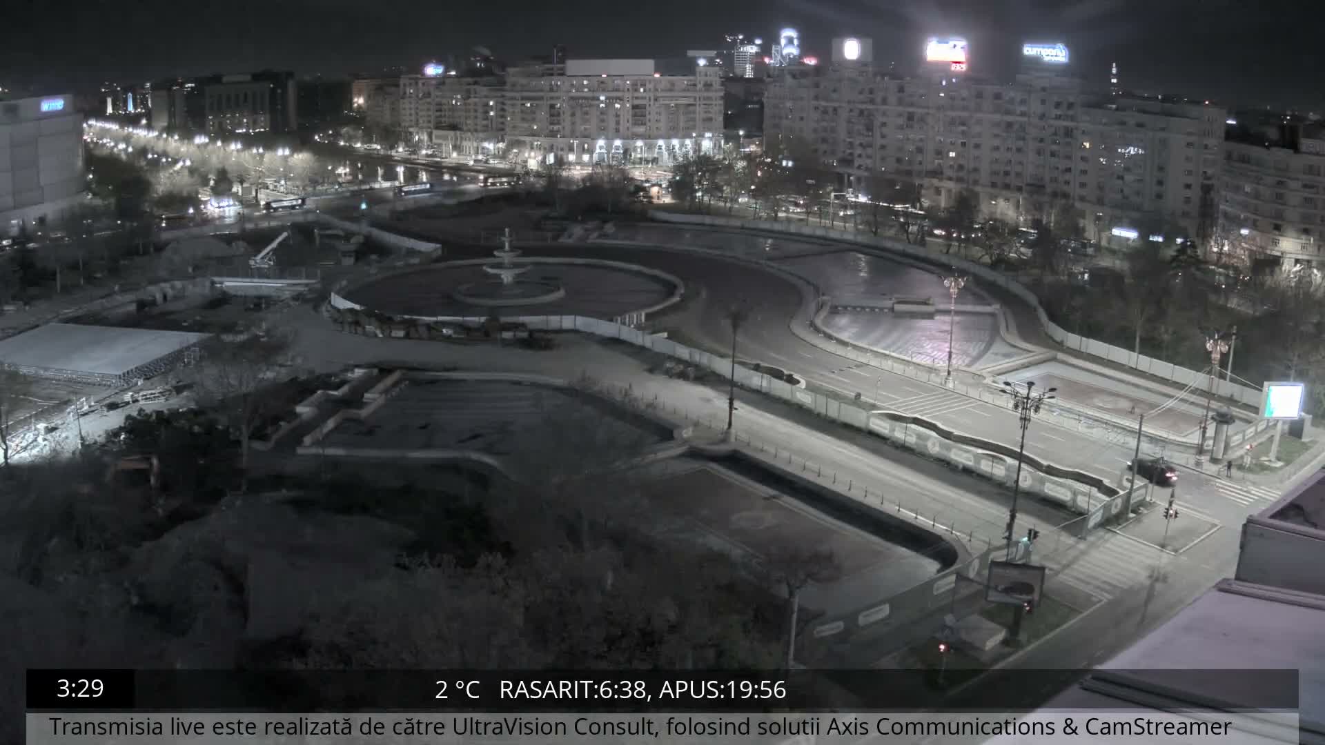 Bucharest from Piata Unirii Union Square Skyline Live Cam - Unirii, Sector 3, Bucharest, Romania
