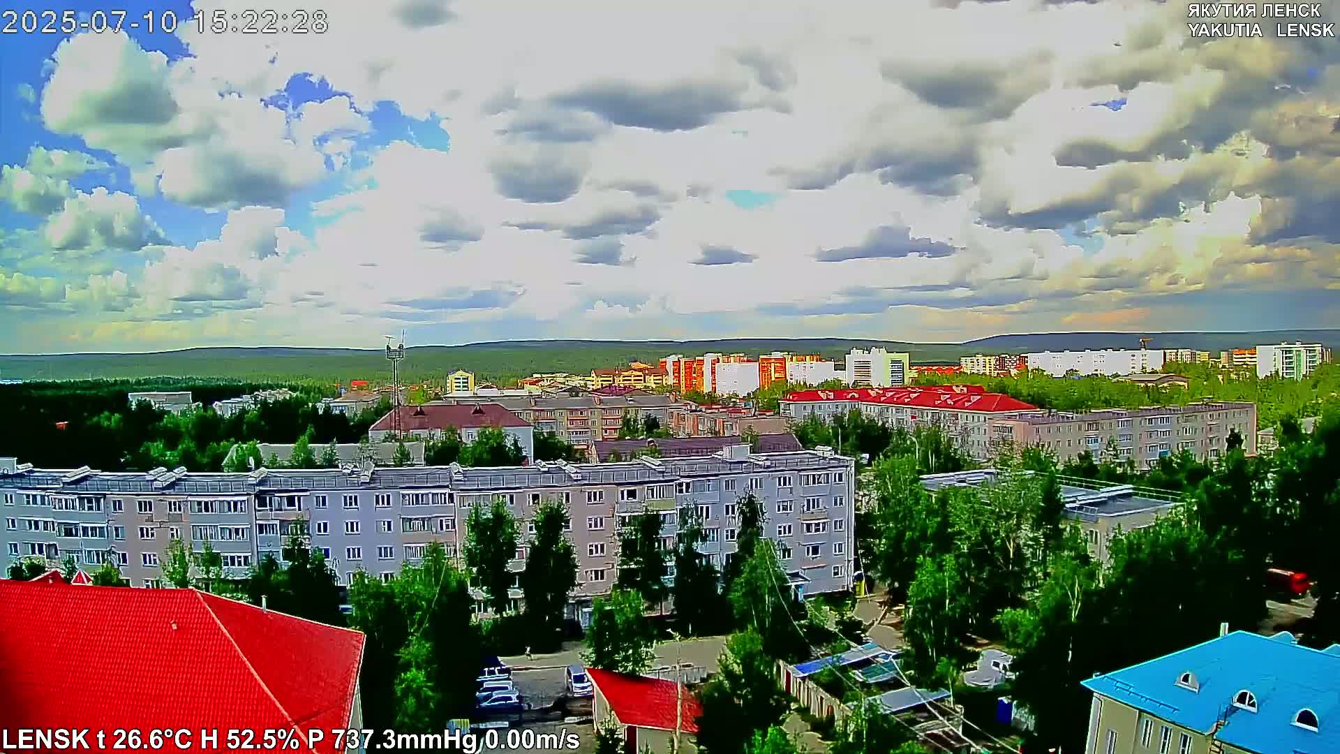 Lensk North Towards Skyline Live Cam - Lensk, Lensky, Sakha, Far Eastern (Dal'nevostochnyy), Russia