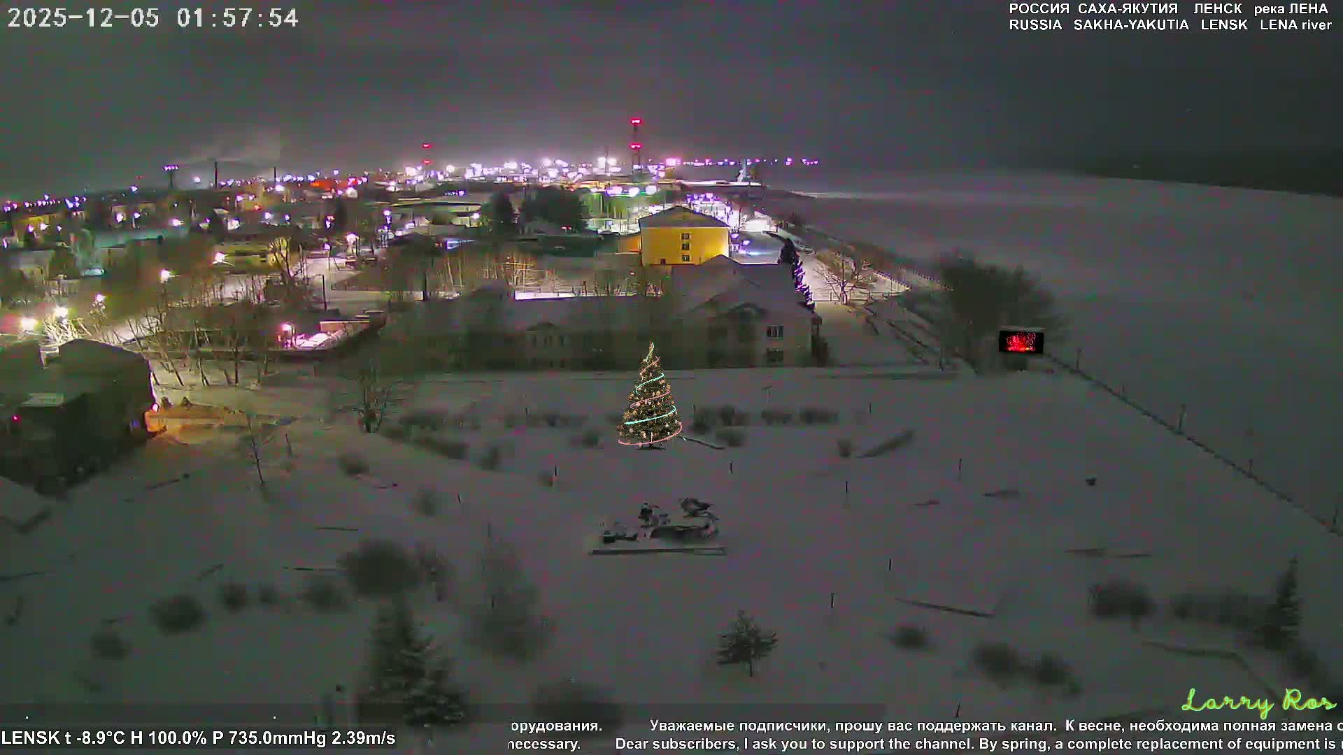 Lensk, Lena River & Pamyatnik Troyka (Monumet Troika) Skyline Live Cam - Lensk, Lensky, Sakha, Far Eastern (Dal'nevostochnyy), Russia