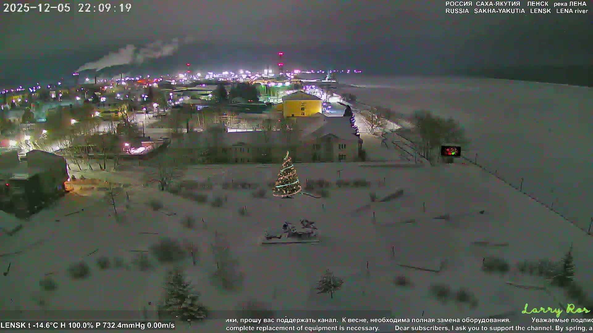 Lensk, Lena River & Pamyatnik Troyka (Monumet Troika) Skyline Live Cam - Lensk, Lensky, Sakha, Far Eastern (Dal'nevostochnyy), Russia