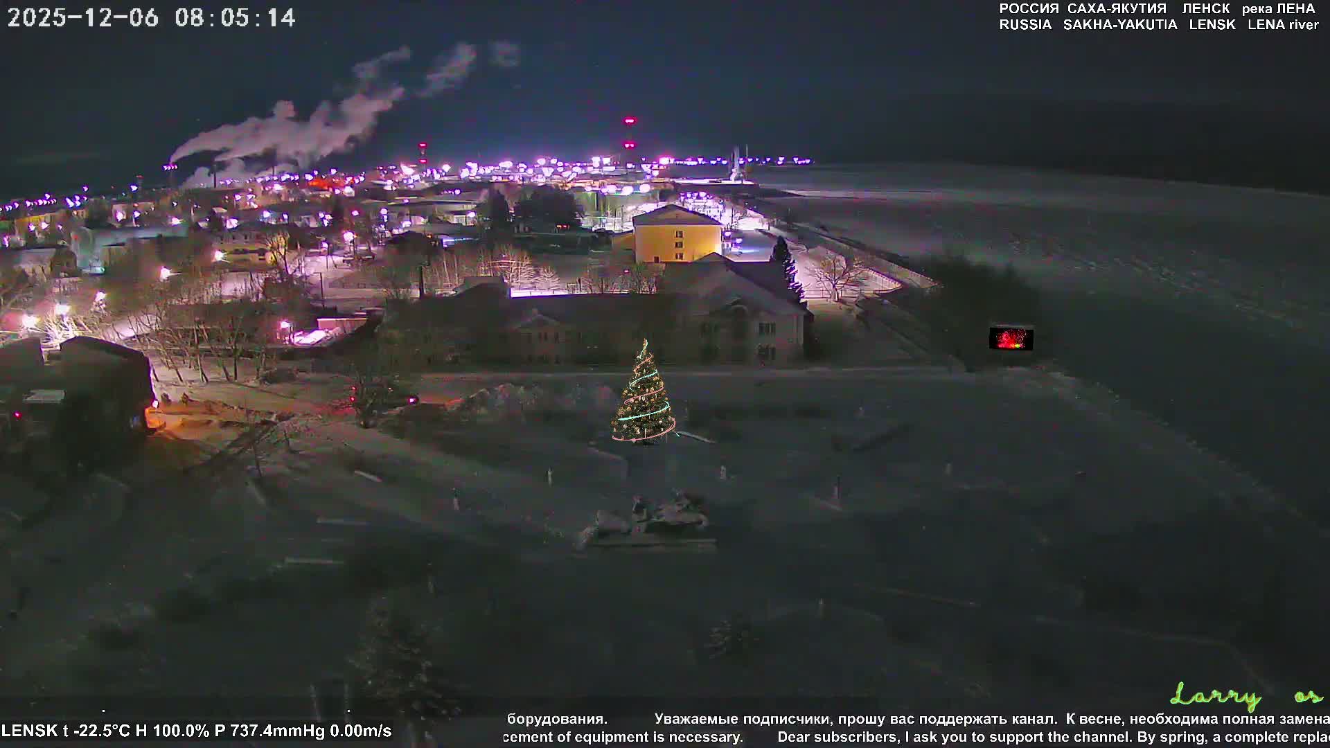 Lensk, Lena River & Pamyatnik Troyka (Monumet Troika) Skyline Live Cam - Lensk, Lensky, Sakha, Far Eastern (Dal'nevostochnyy), Russia
