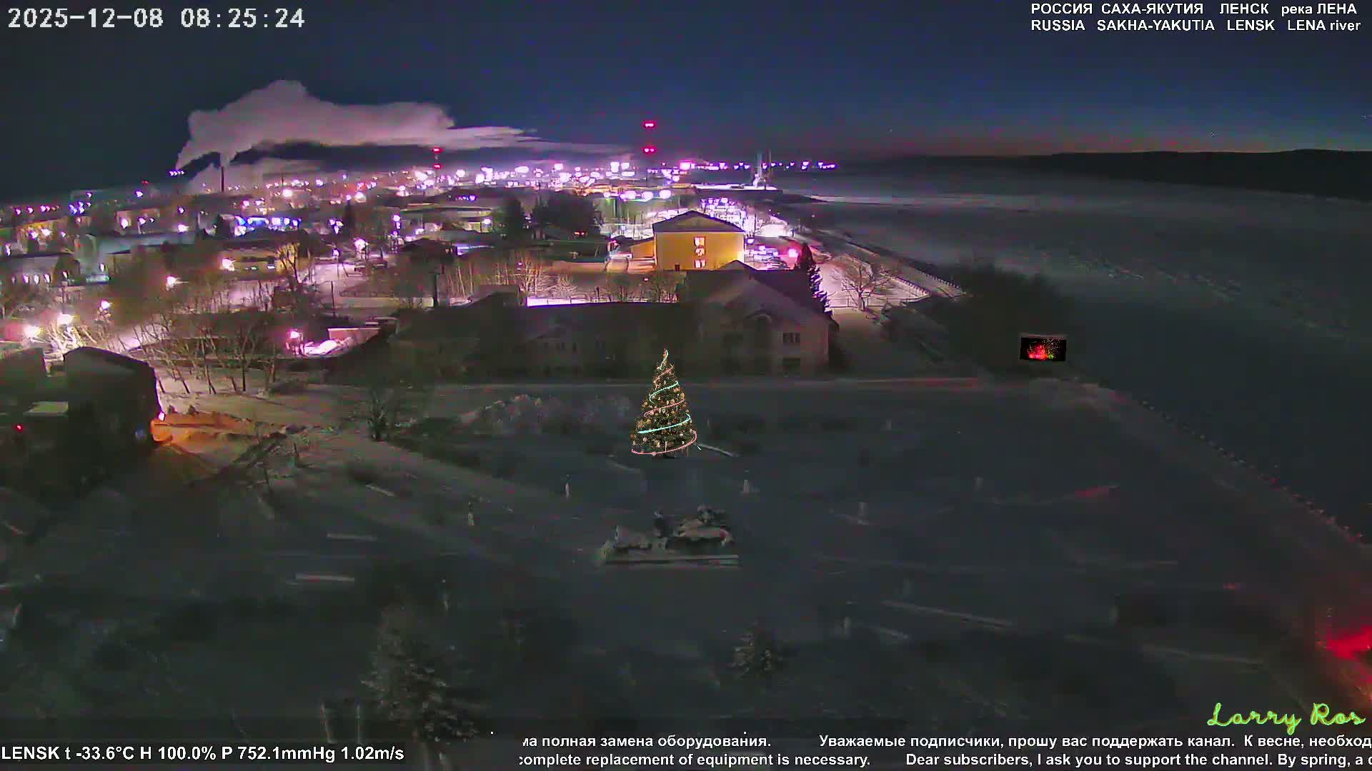 Lensk, Lena River & Pamyatnik Troyka (Monumet Troika) Skyline Live Cam - Lensk, Lensky, Sakha, Far Eastern (Dal'nevostochnyy), Russia