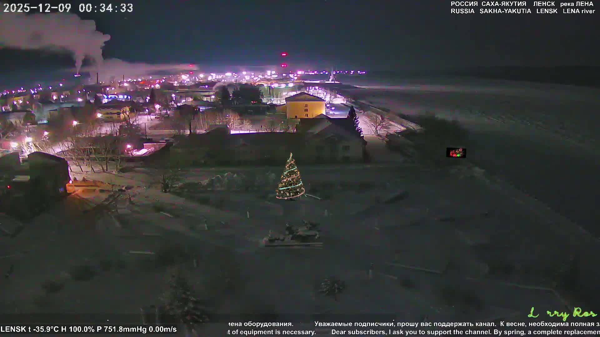 Lensk, Lena River & Pamyatnik Troyka (Monumet Troika) Skyline Live Cam - Lensk, Lensky, Sakha, Far Eastern (Dal'nevostochnyy), Russia