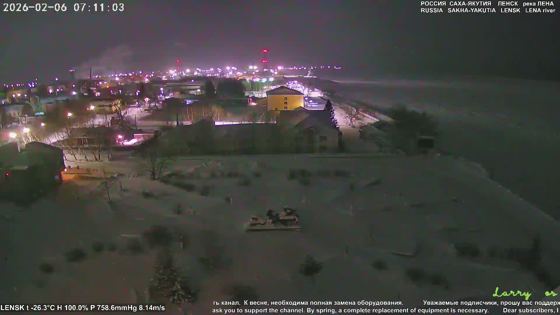Lensk, Lena River & Pamyatnik Troyka (Monumet Troika) Skyline Live Cam - Lensk, Lensky, Sakha, Far Eastern (Dal'nevostochnyy), Russia