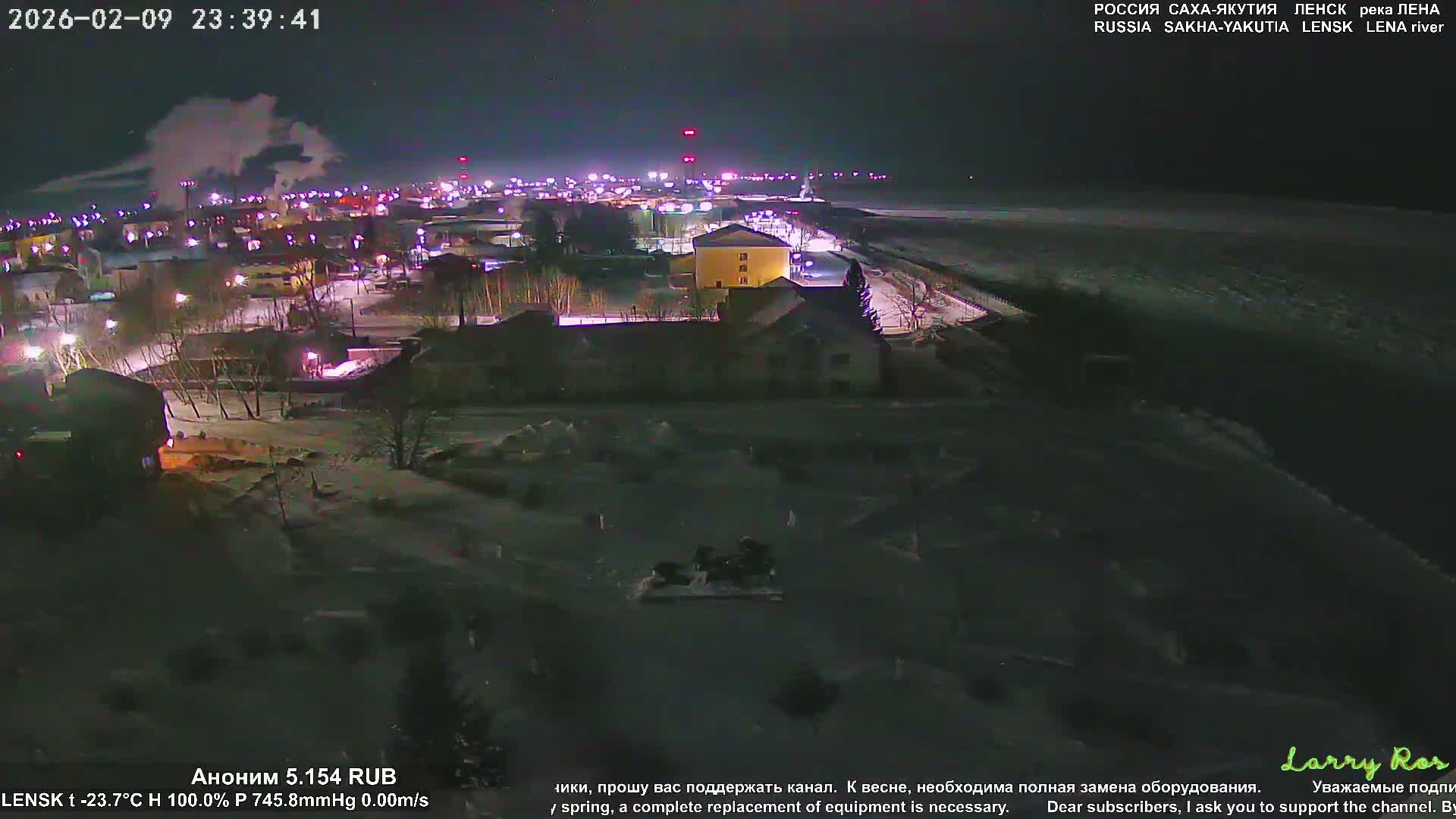 Lensk, Lena River & Pamyatnik Troyka (Monumet Troika) Skyline Live Cam - Lensk, Lensky, Sakha, Far Eastern (Dal'nevostochnyy), Russia