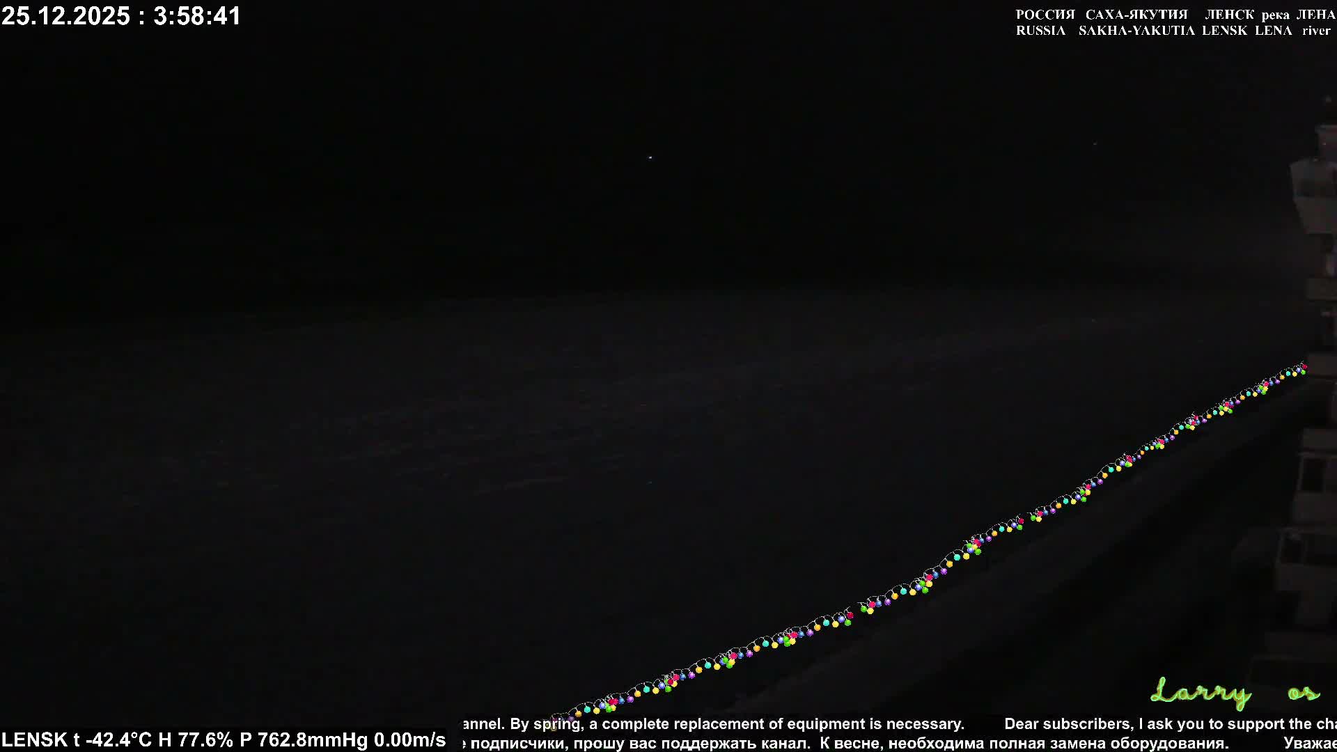 Lensk,  Lena River (Reka Lena) towards South & River South Forest Live Cam - Lensk, Lensky, Sakha, Far Eastern (Dal'nevostochnyy), Russia