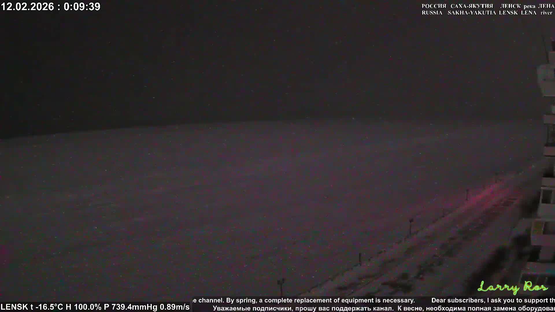 Lensk,  Lena River (Reka Lena) towards South & River South Forest Live Cam - Lensk, Lensky, Sakha, Far Eastern (Dal'nevostochnyy), Russia