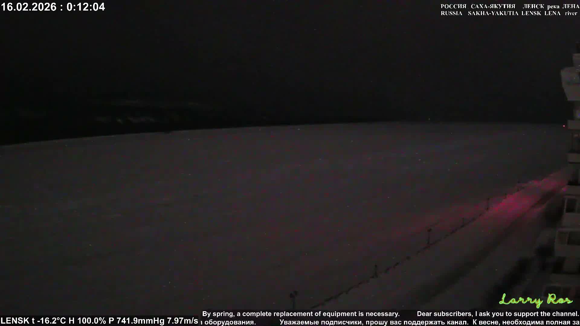 Lensk,  Lena River (Reka Lena) towards South & River South Forest Live Cam - Lensk, Lensky, Sakha, Far Eastern (Dal'nevostochnyy), Russia