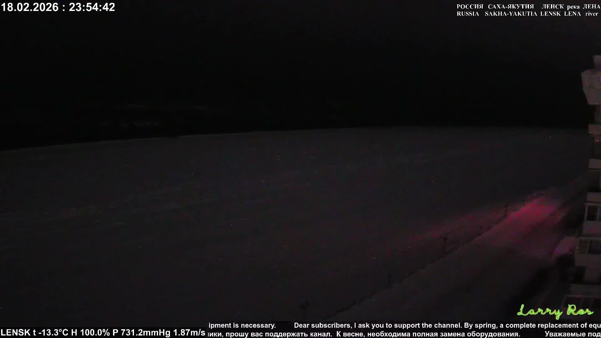 Lensk,  Lena River (Reka Lena) towards South & River South Forest Live Cam - Lensk, Lensky, Sakha, Far Eastern (Dal'nevostochnyy), Russia