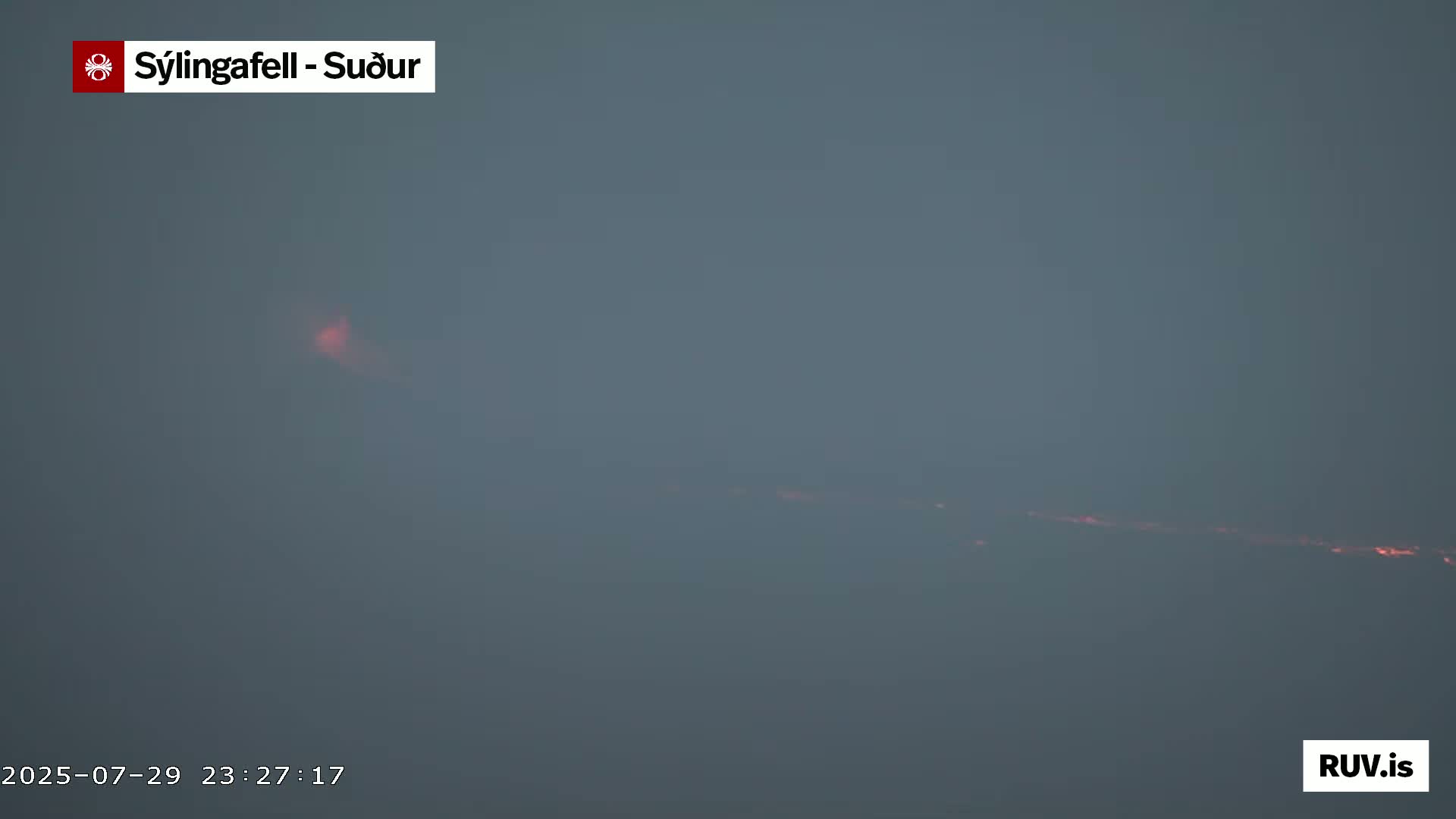 A uniformly gray, foggy scene is visible.