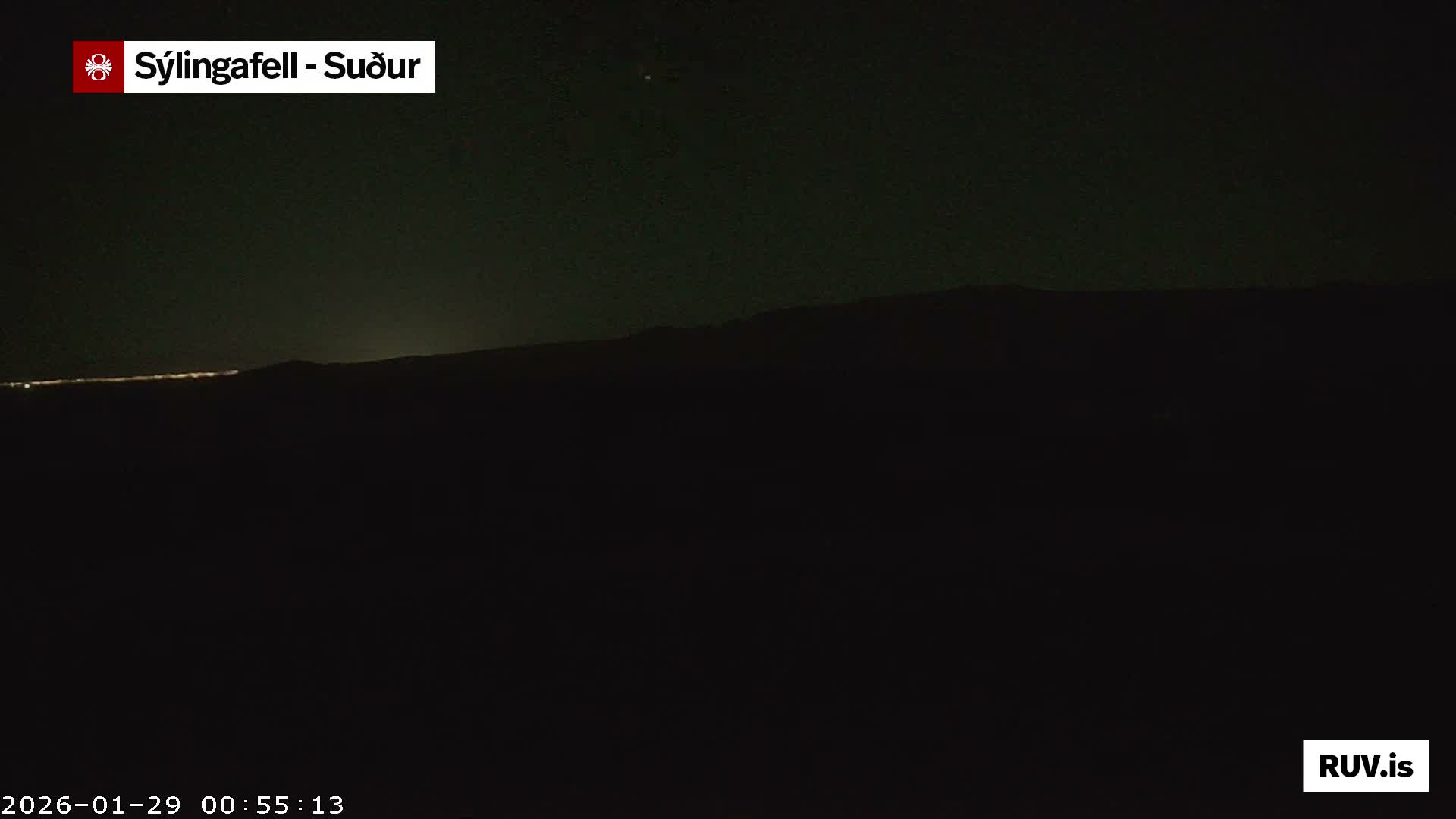 Sýlingarfell Tuya Volcano towards South & Grindavik City Silhouette PTZ Live Cam - Grindavik, Grindavikurbaer (Grindavíkurbær), Southern Peninsula (Suðurnes), Iceland