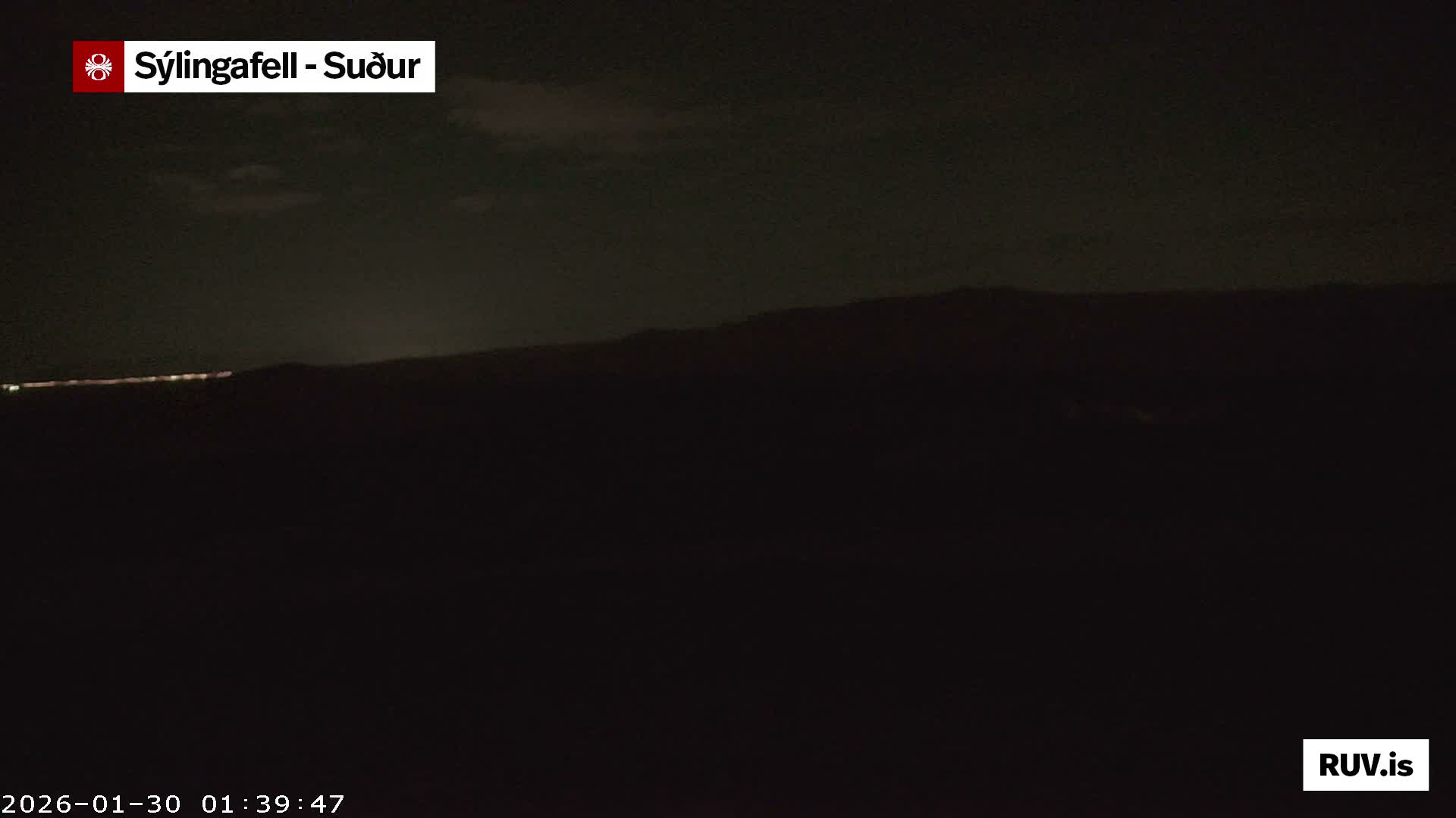 Sýlingarfell Tuya Volcano towards South & Grindavik City Silhouette PTZ Live Cam - Grindavik, Grindavikurbaer (Grindavíkurbær), Southern Peninsula (Suðurnes), Iceland