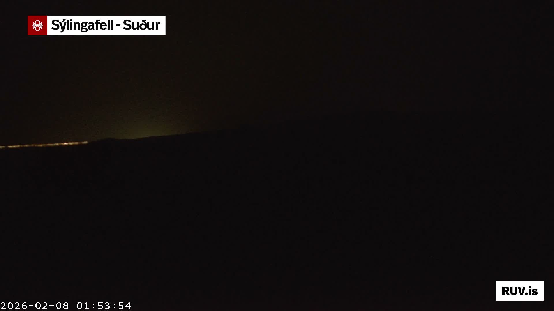 Sýlingarfell Tuya Volcano towards South & Grindavik City Silhouette PTZ Live Cam - Grindavik, Grindavikurbaer (Grindavíkurbær), Southern Peninsula (Suðurnes), Iceland