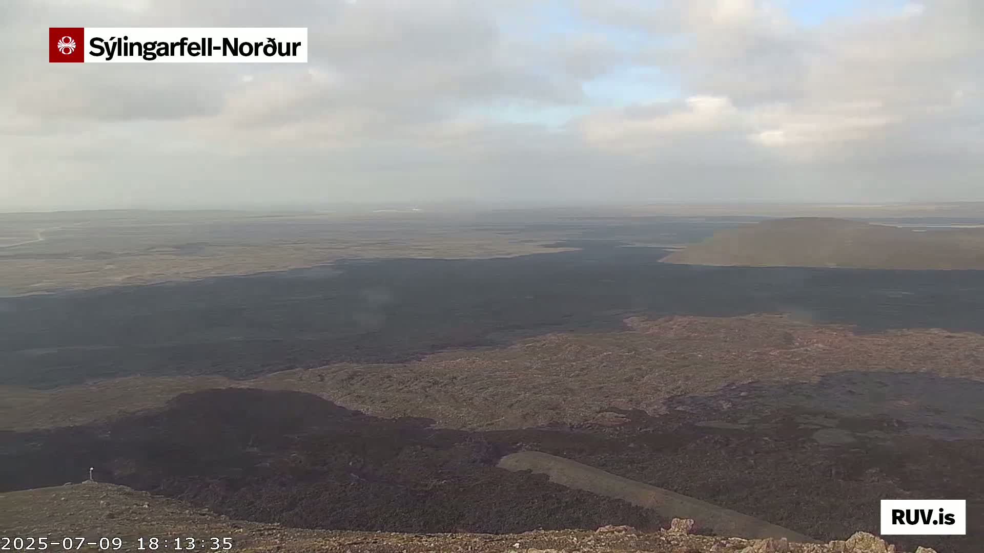 Sýlingarfell Tuya Volcano towards North PTZ Live Cam - Grindavik, Grindavikurbaer (Grindavíkurbær), Southern Peninsula (Suðurnes), Iceland