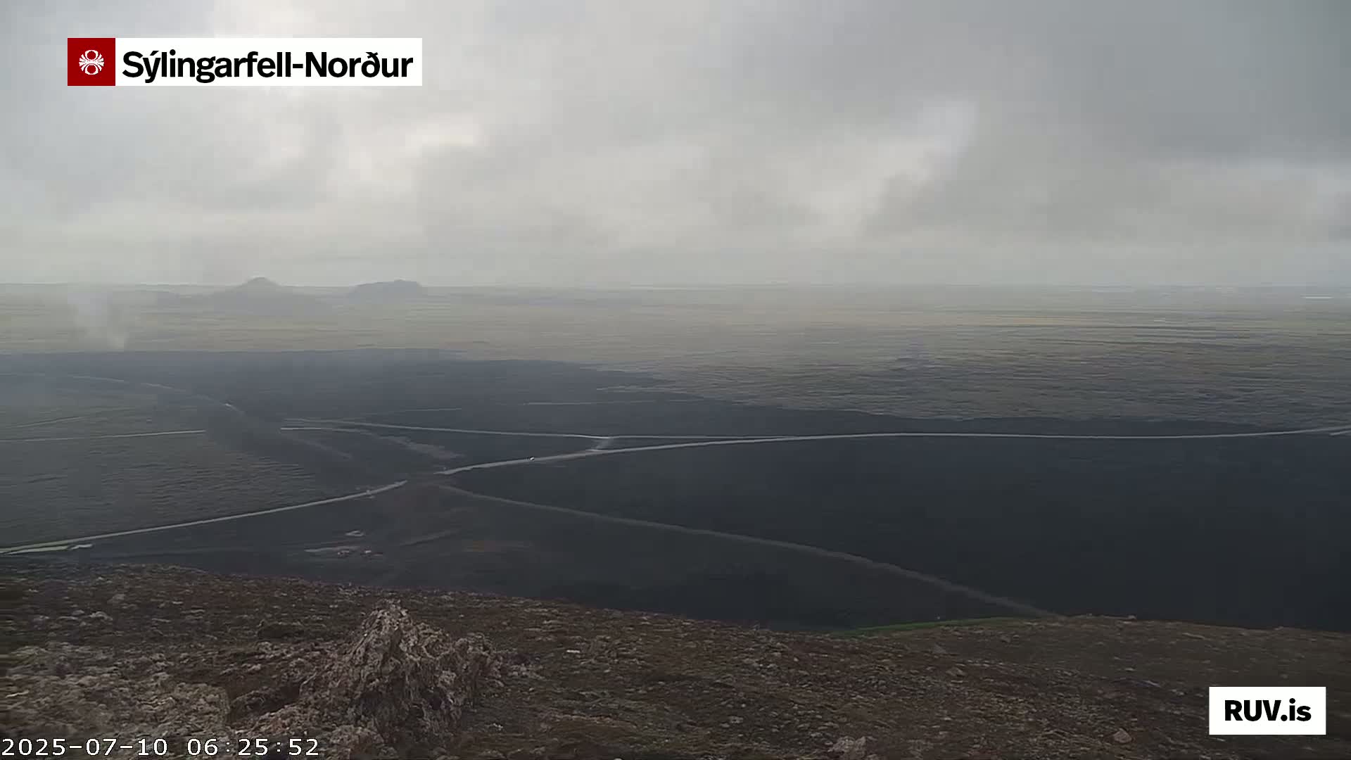 Sýlingarfell Tuya Volcano towards North PTZ Live Cam - Grindavik, Grindavikurbaer (Grindavíkurbær), Southern Peninsula (Suðurnes), Iceland